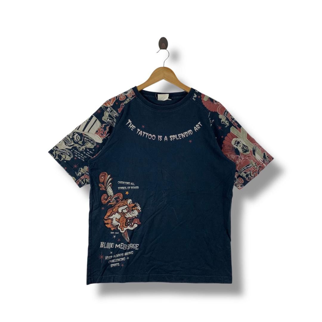 Japanese Brand Vintage BLOOD MASSAGE the tattoo is a splendid art tee Size US M / EU 48-50 / 2 - 2 Thumbnail