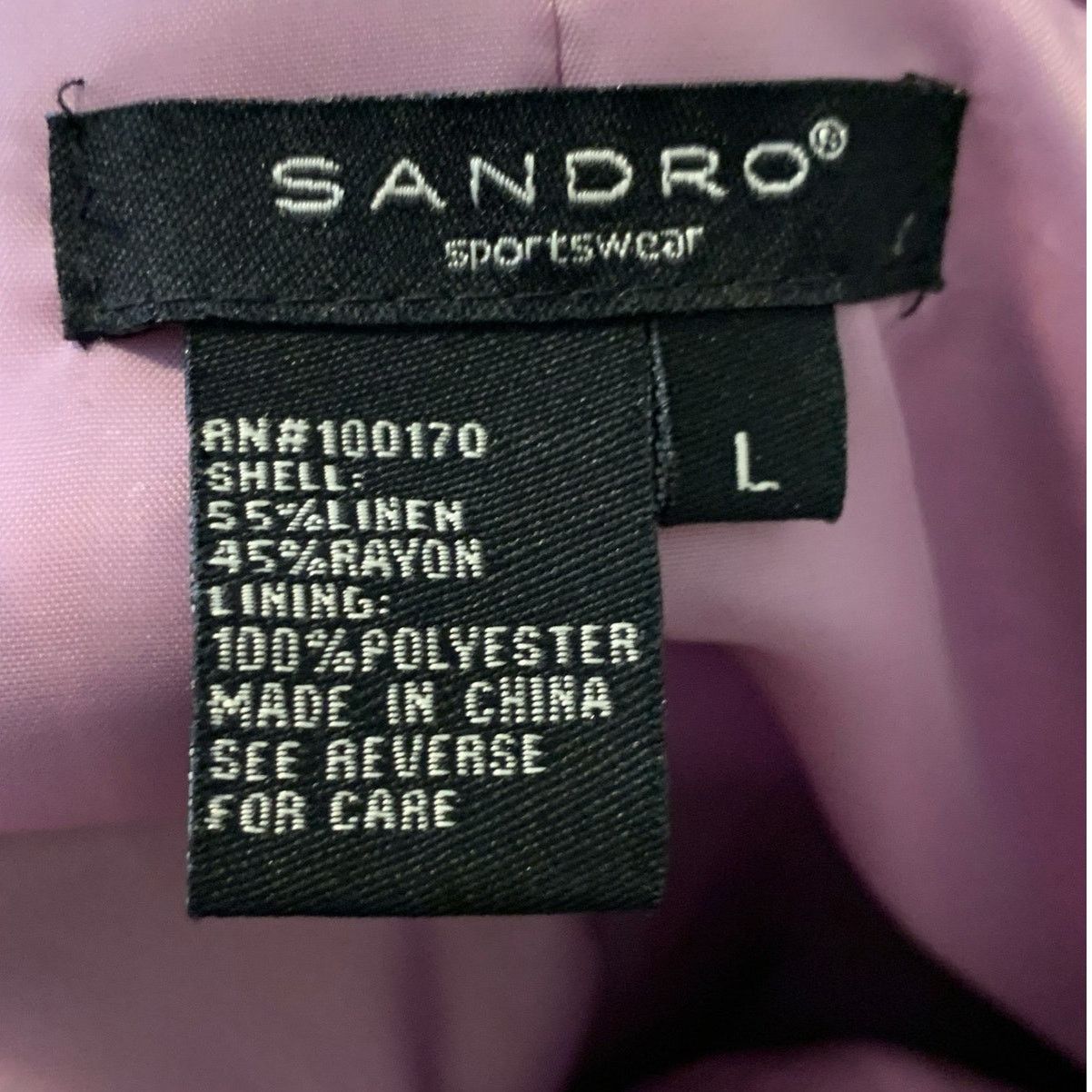 Sandro Sandro purple 3/4 sleeves zipper jacket size Large Size L / US 10 / IT 46 - 3 Thumbnail