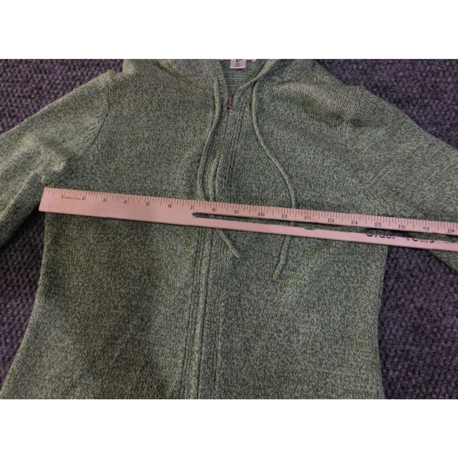 Loft LOFT Ann Taylor Hoodie Sweater Womens XS Green Full Zip Knit Marled Hooded Size XS / US 0-2 / IT 36-38 - 6 Thumbnail