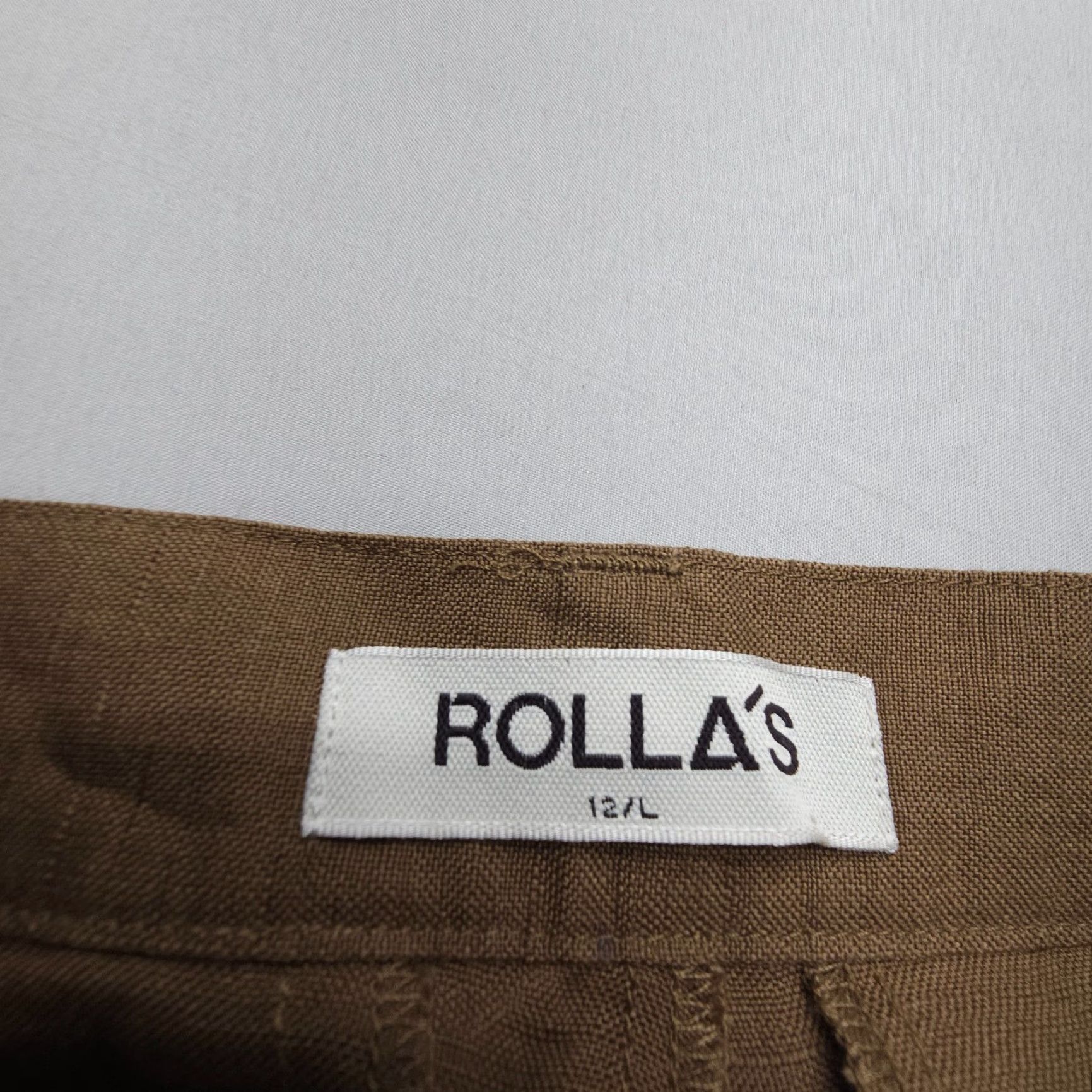Rolla's Rolla's High Rise Pleated Straight Linen Blend Pants Womens 12 / L Brown Boho Shirt? Size 34" / US 12 / IT 48 - 7 Thumbnail