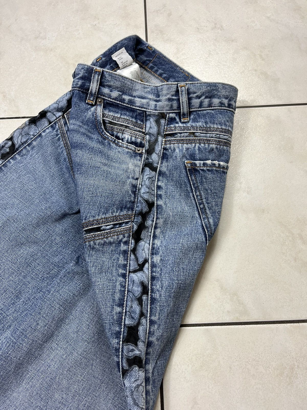 Designer × Diesel Diesel D-Pilut mesh stripe jeans pants washed distressed Size 28" / US 6 / IT 42 - 12 Thumbnail