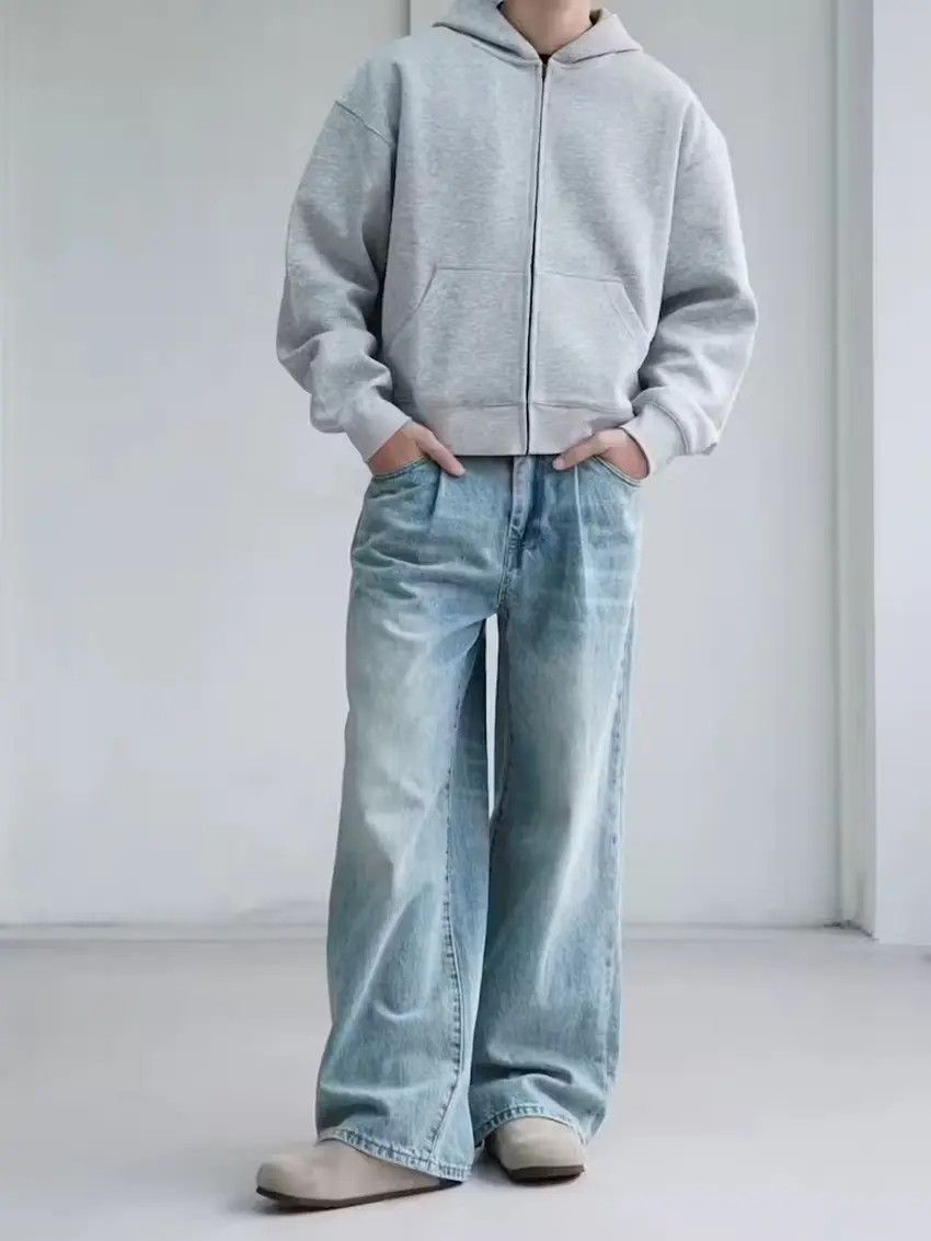 Designer × Japanese Brand Faded blue washed yuppie loose baggy jeans Size US 30 / EU 46 - 1 Thumbnail