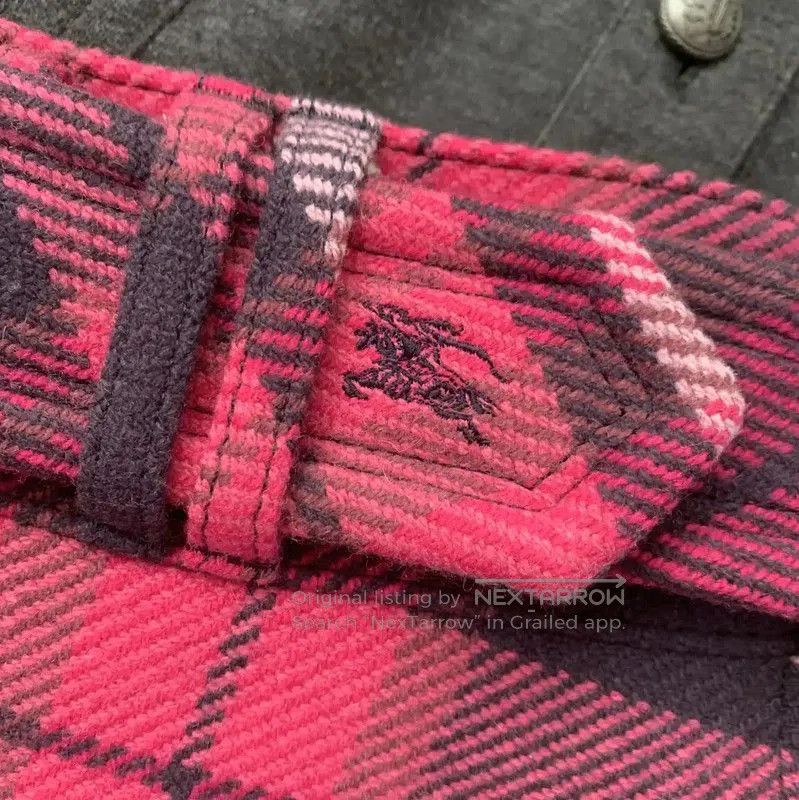 Burberry Burberry Purple Wool Check Trousers for Women. Size 23" - 3 Thumbnail