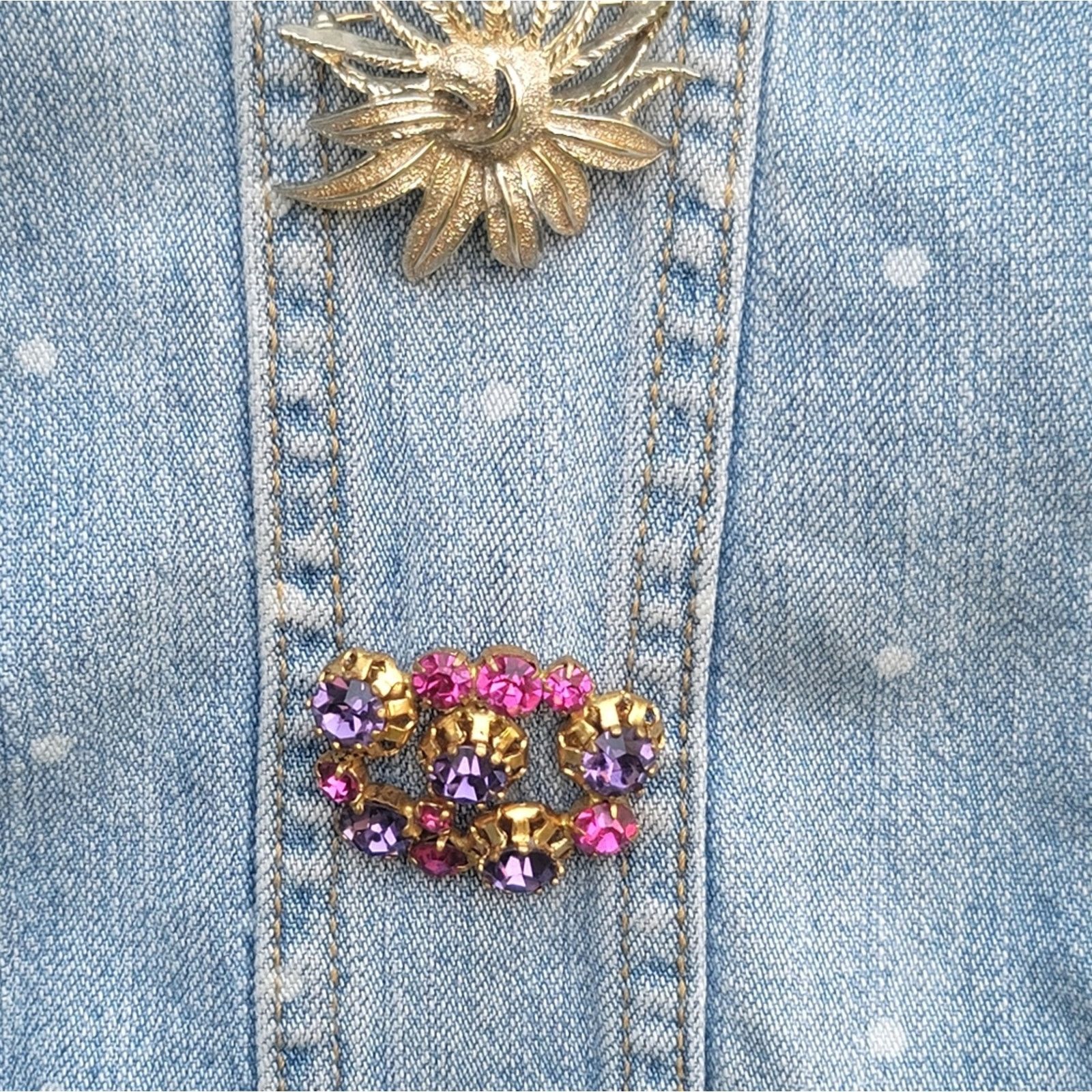Designer Continual Coincidences Brand Upcycled Vtg Denim Jean Jacket Size S / US 4 / IT 40 - 6 Thumbnail