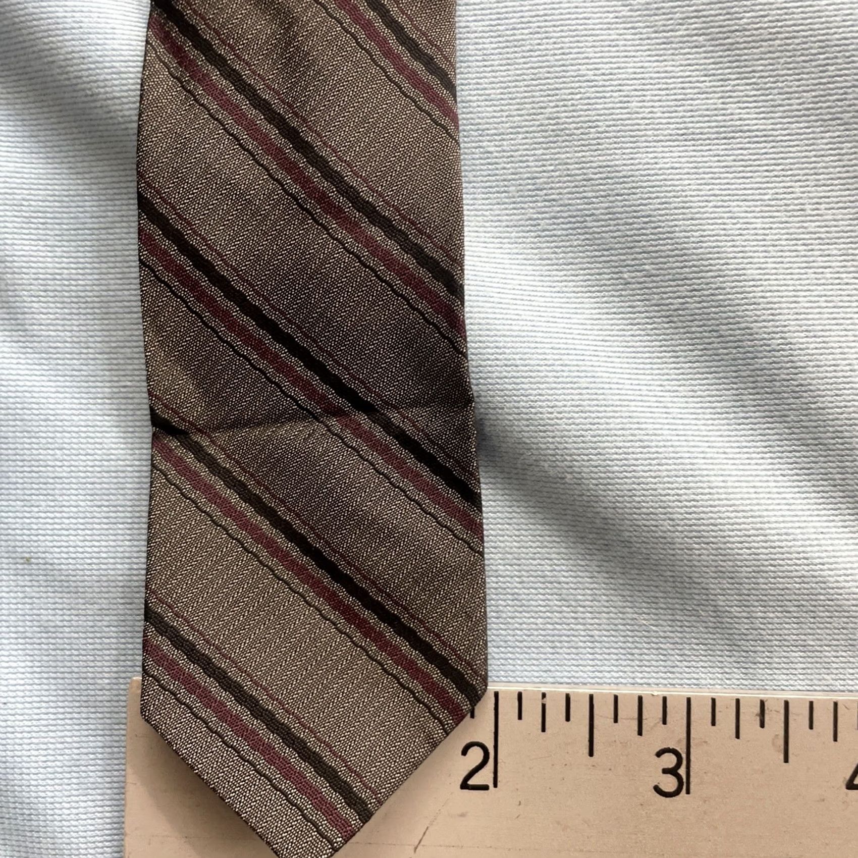 MCM VINTAGE Tie Repp Tie Skinny Woven MCM Stripe Gray Red Black Slim Tie 2x54 Neckwear Men One Size Gray Red Black Multi 1960s Capsule Necktie Size ONE SIZE - 6 Thumbnail