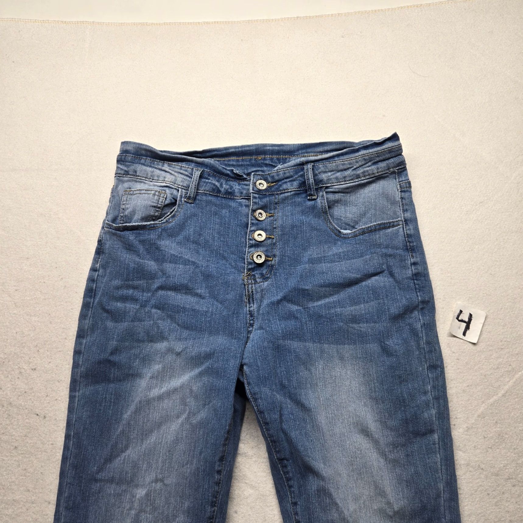 Denime Blue Jeans Denim 4 Button Flair Cut Pants Adult Women's XL Blue Denim Skinny PANTS Womens XL Modern Casual Workwear Size 40" / US 18 - 5 Thumbnail