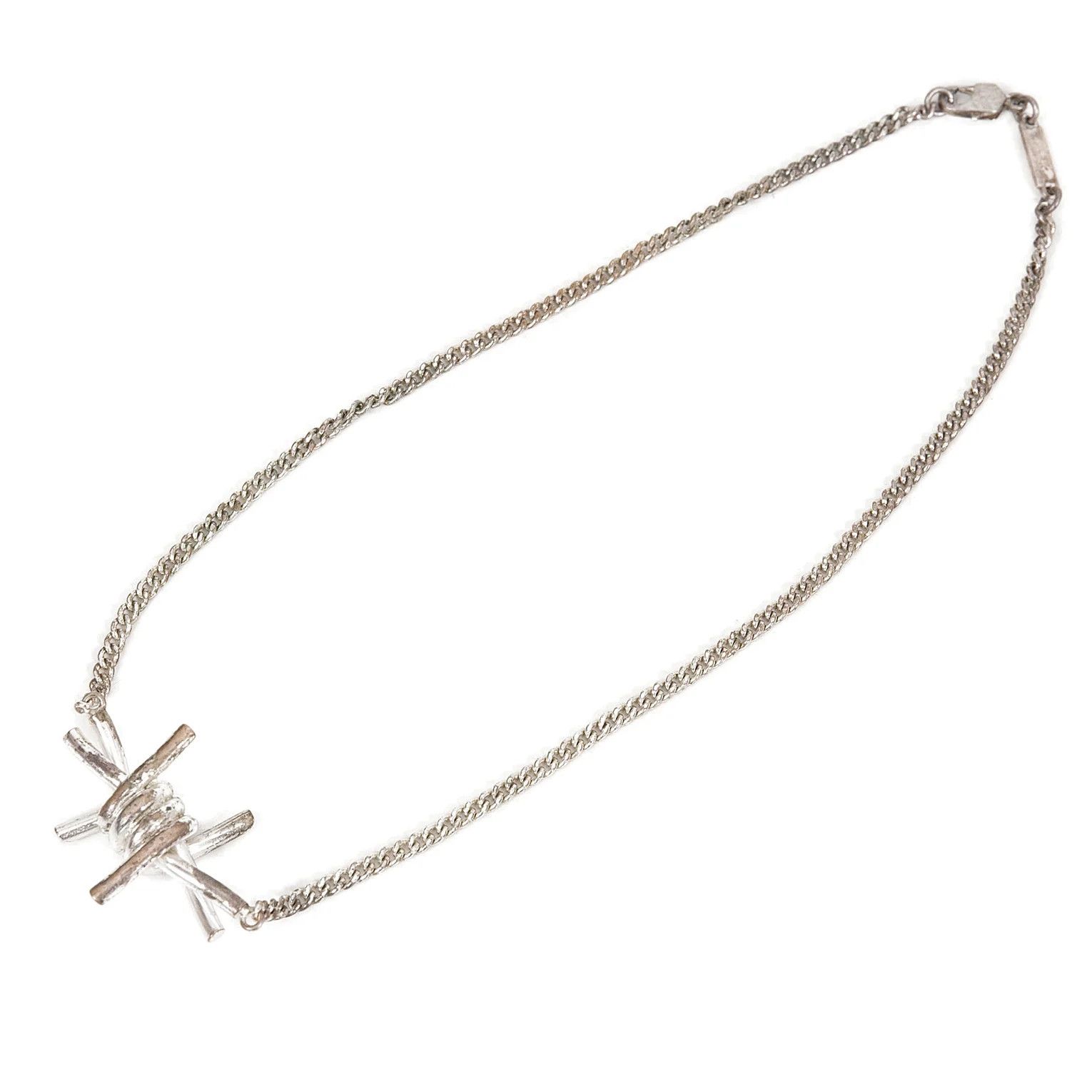 Maison Margiela Barbed Wire Design Necklace in Silver Size ONE SIZE - 3 Thumbnail