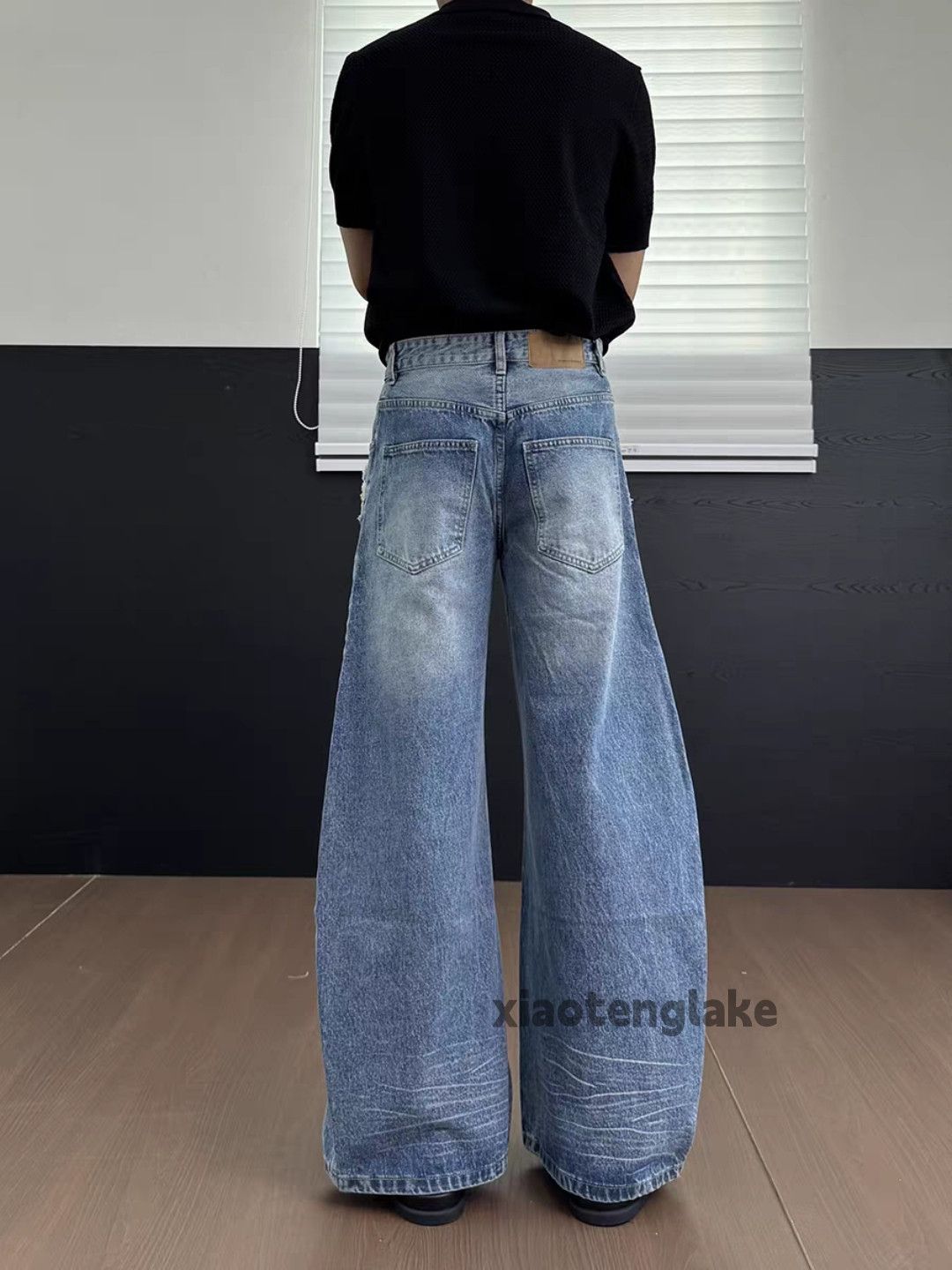Jean Custom washed faded punk grunge baggy hiphop jeans Size US 31 - 8 Thumbnail