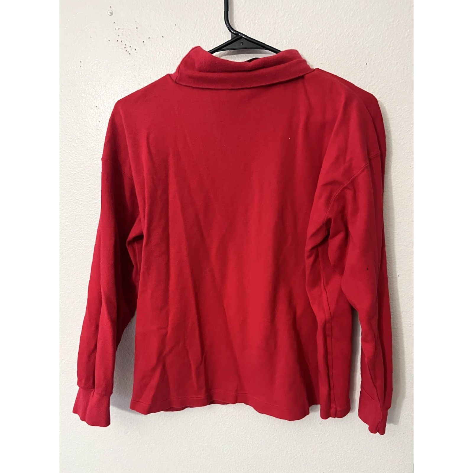 Express VINTAGE Express Shirt XL Red Long Sleeve Turtleneck Womens Adult XL Blouse 80s 90s Size XL / US 12-14 / IT 48-50 - 2 Thumbnail