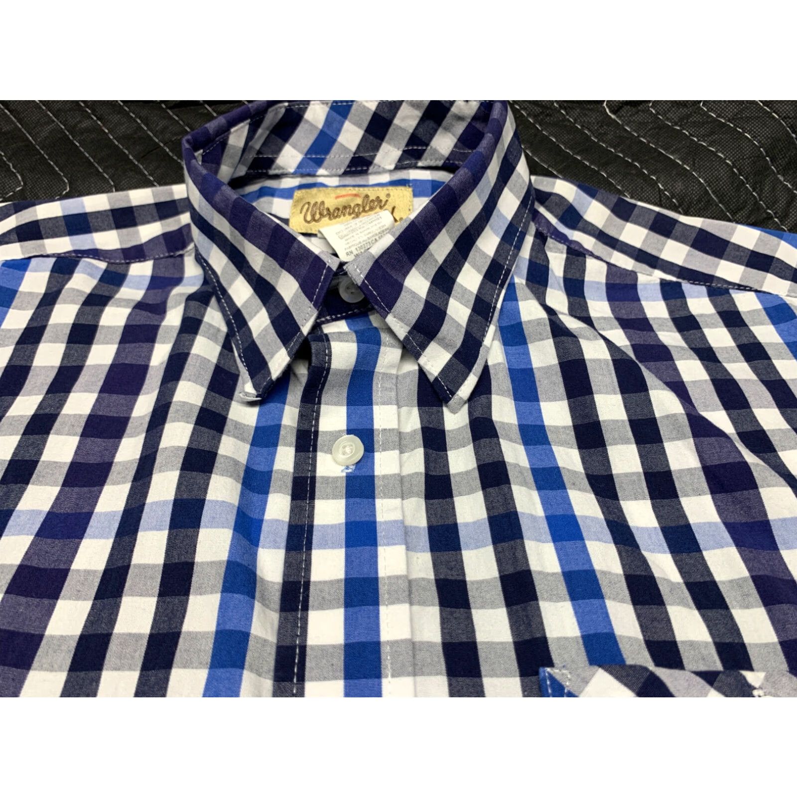 Wrangler Wrangler Western Shirt Mens Medium Blue Plaid Short Sleeve Button Up Size US M / EU 48-50 / 2 - 3 Thumbnail