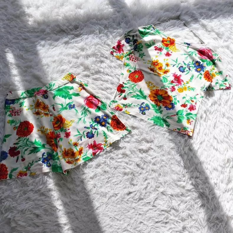 Kenzo KENZO 80s own period floral top and shorts set Size S / US 4 / IT 40 - 5 Thumbnail