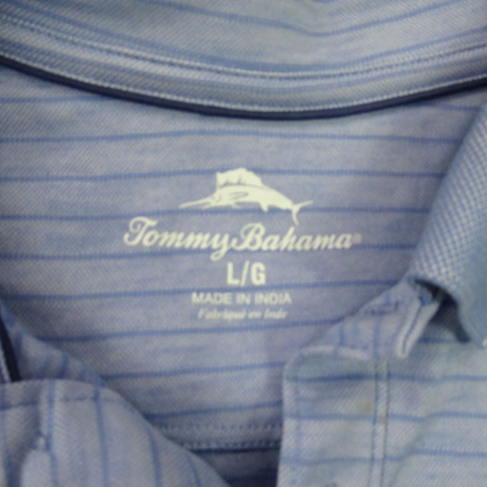 Tommy Bahama Tommy Bahama Shirt Mens L Golf Polo Hawaiian Short Sleeve Striped Blue Size US L / EU 52-54 / 3 - 4 Thumbnail