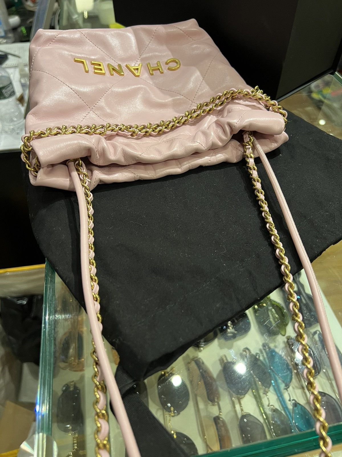 Chanel Chanel Mini Quilted 22 Hobo Bag Pink Size ONE SIZE - 10 Thumbnail