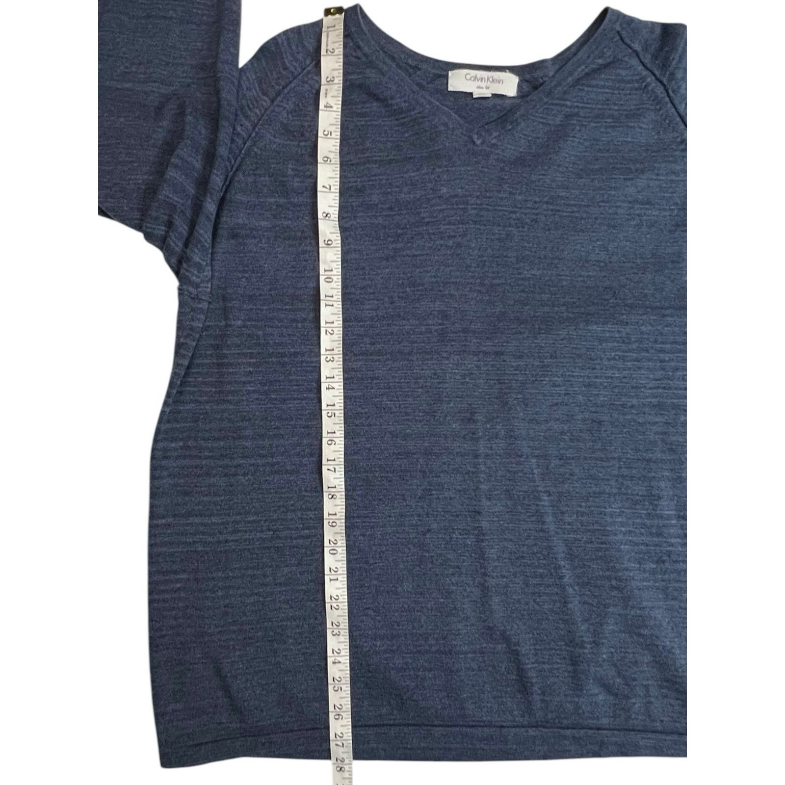 Calvin Klein Calvin Klein Slim Fit V-Neck Sweater XXL Blue Long Sleeve Size US XL / EU 56 / 4 - 12 Thumbnail