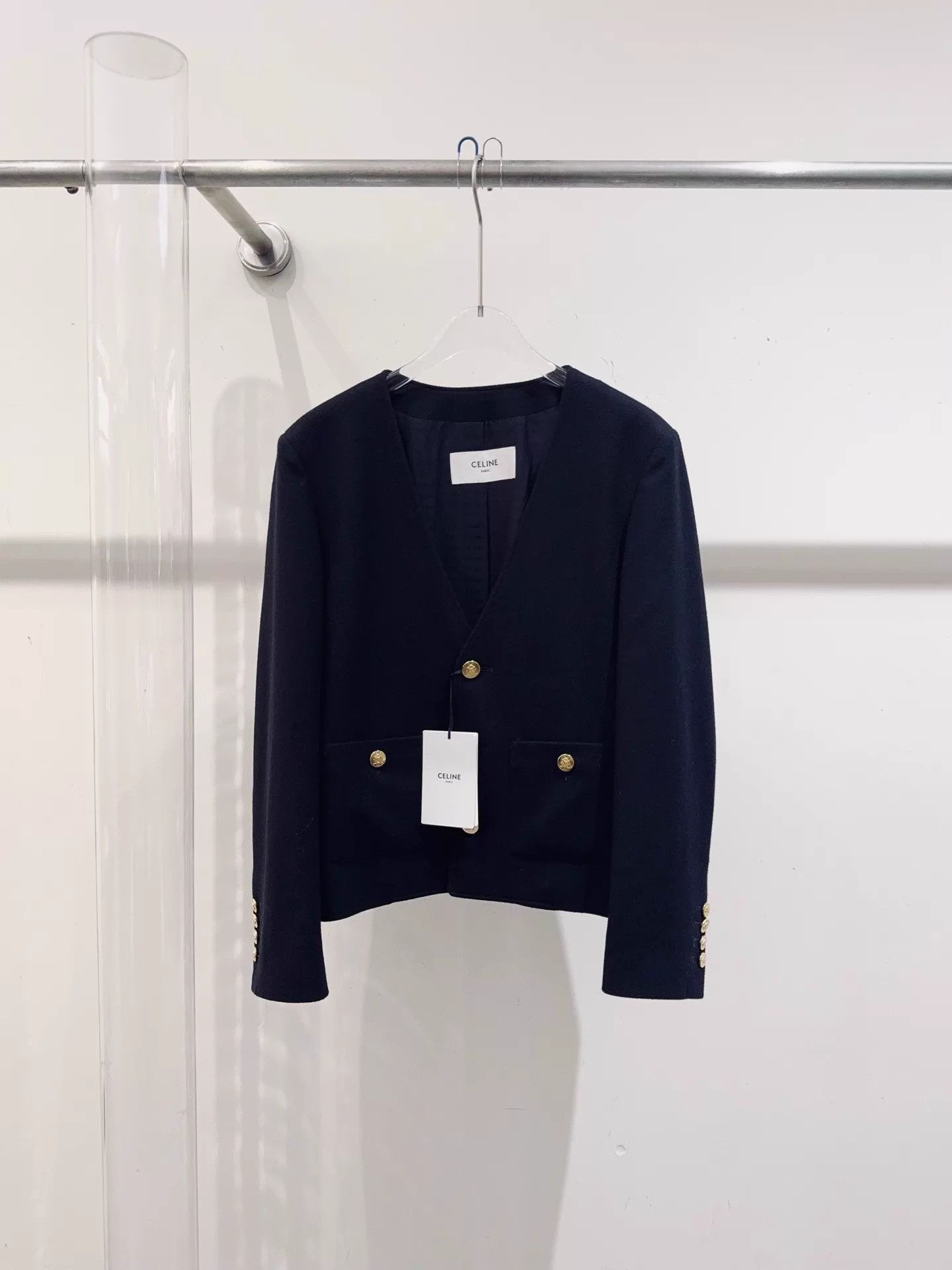 Celine Celine Black Gold Buttons Cashmere Jacket 36 Size XS / US 0-2 / IT 36-38 - 1 Thumbnail