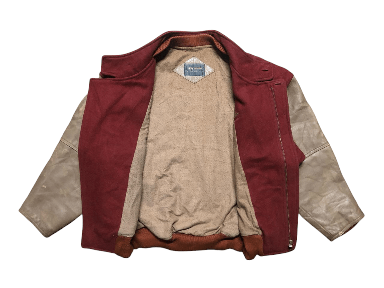 Issey Miyake VINTAGE TETE HOMME KATOH KAZUTAKA VARSITY JACKET DISTRESSED Size US L / EU 52-54 / 3 - 3 Thumbnail