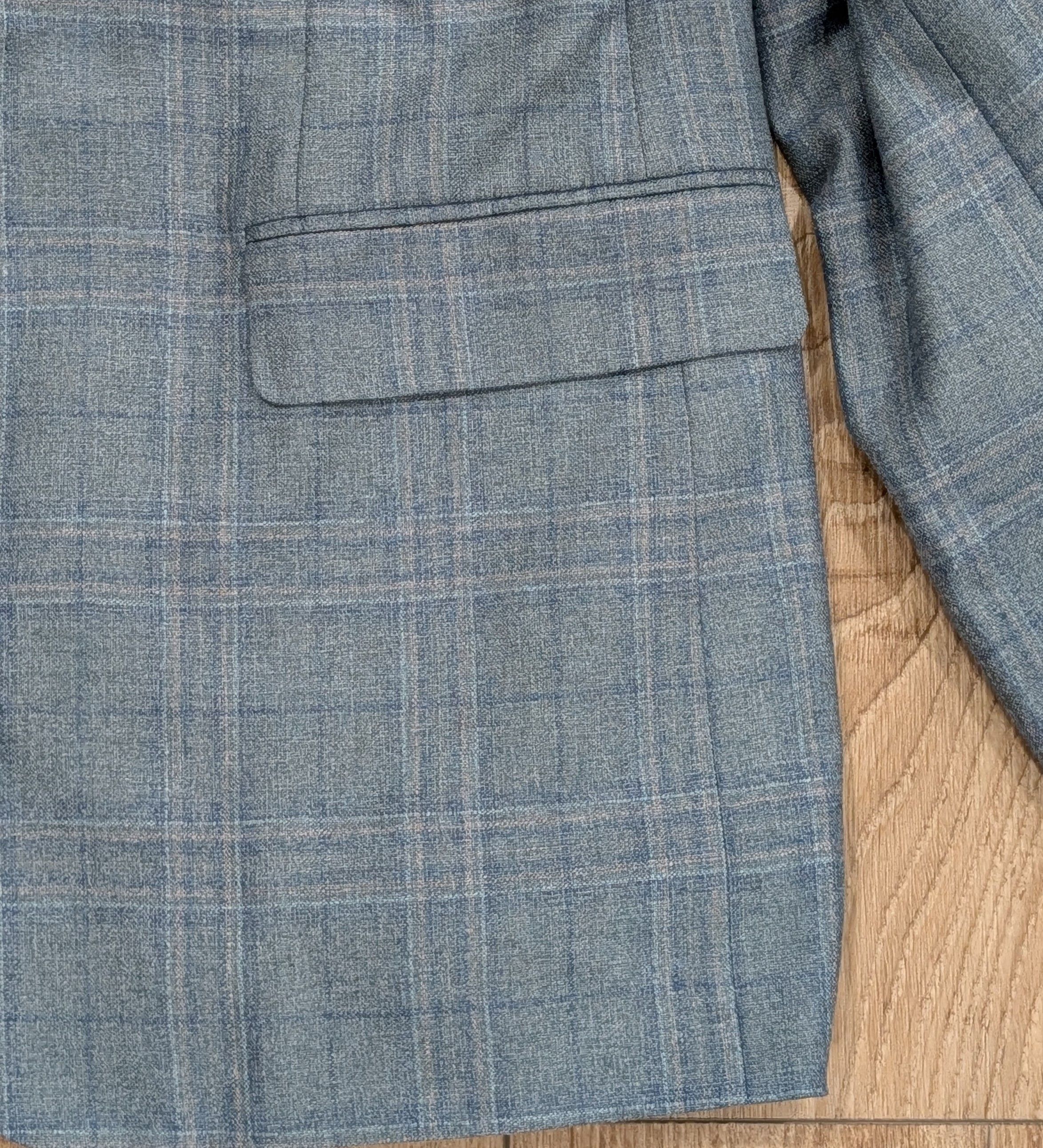 Canali CANALI Shadow Check Silk/Cashmere Sport Coat Light Green 46L Size 46L - 3 Thumbnail