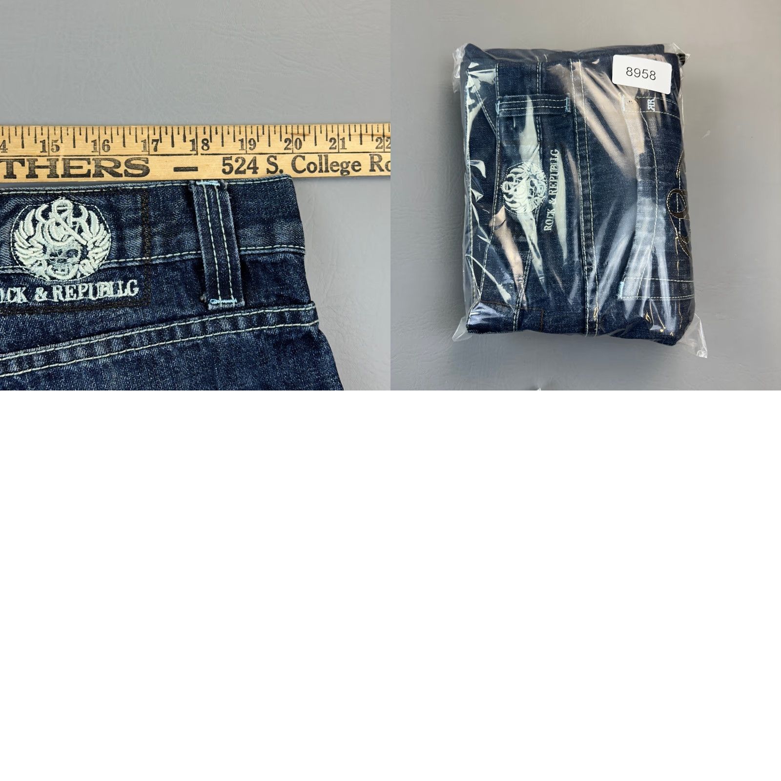 Vintage Vintage Rock & Republic Jeans Mens 40x32 Dark Wash USA Made Y2K Kiedis Skull Rock & Republic Jeans Mens 40x32 Dark Wash USA Made Y2K Size US 40 / EU 56 - 11 Thumbnail