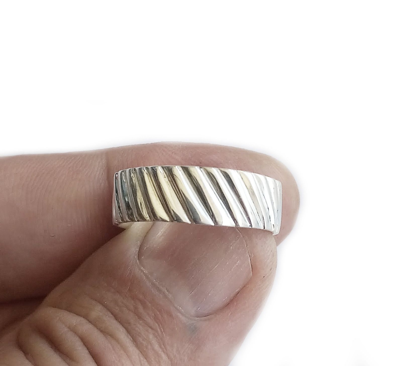 Other Men's silver band ring sizes 9 to 13 Size ONE SIZE - 2 Thumbnail