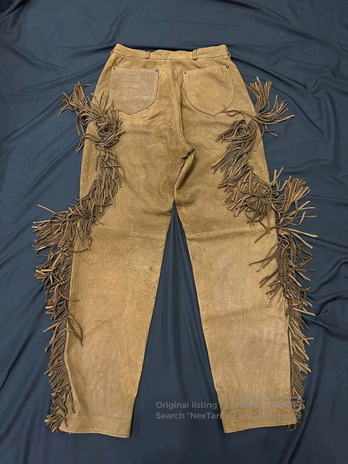 Vintage vintage 90s western fringe leather pants. Size US 28 / EU 44 - 4 Thumbnail
