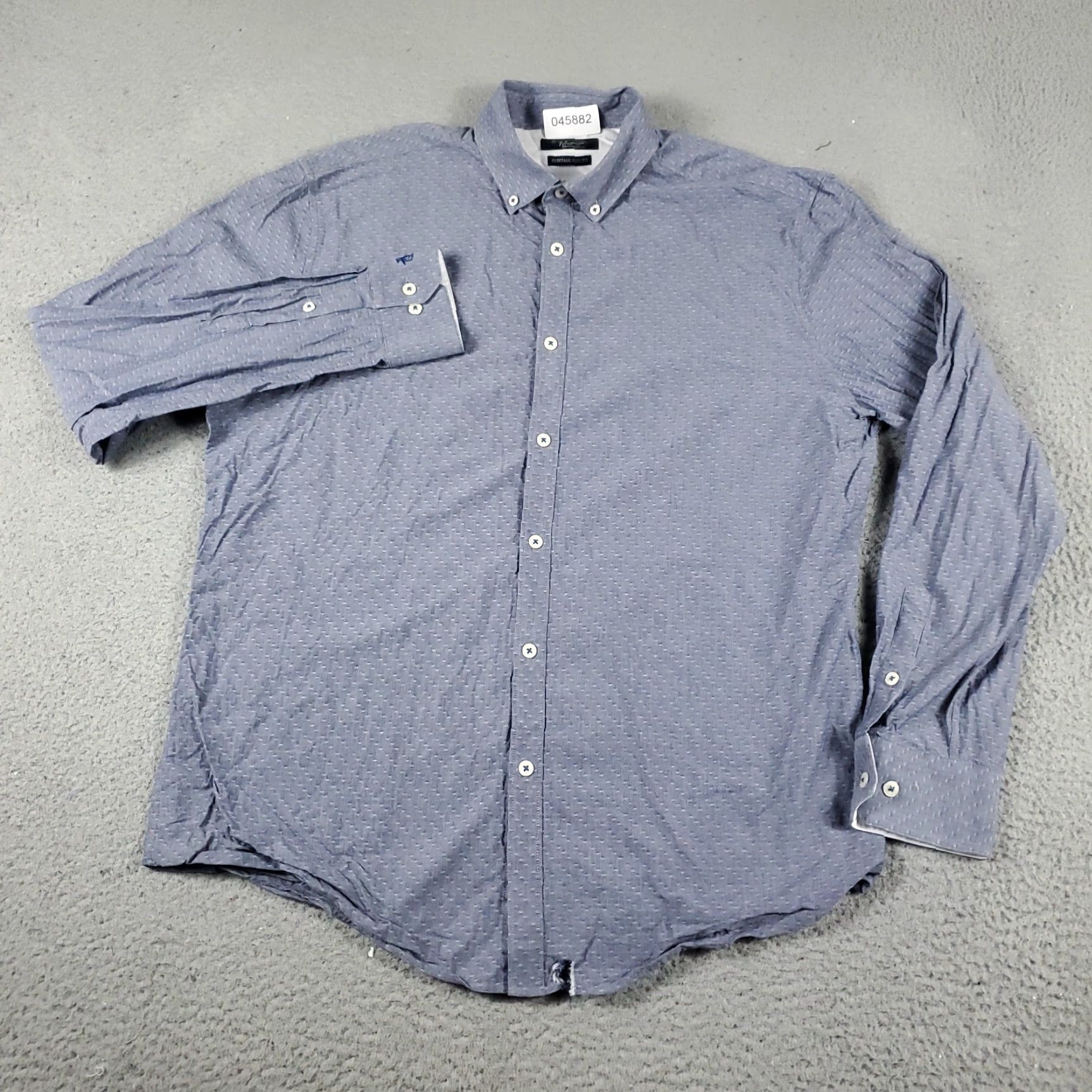 Vintage Penguin Dress Shirt Mens Size 16 Blue Button Up Long Sleeve Regular Fit Size 42R - 2 Thumbnail