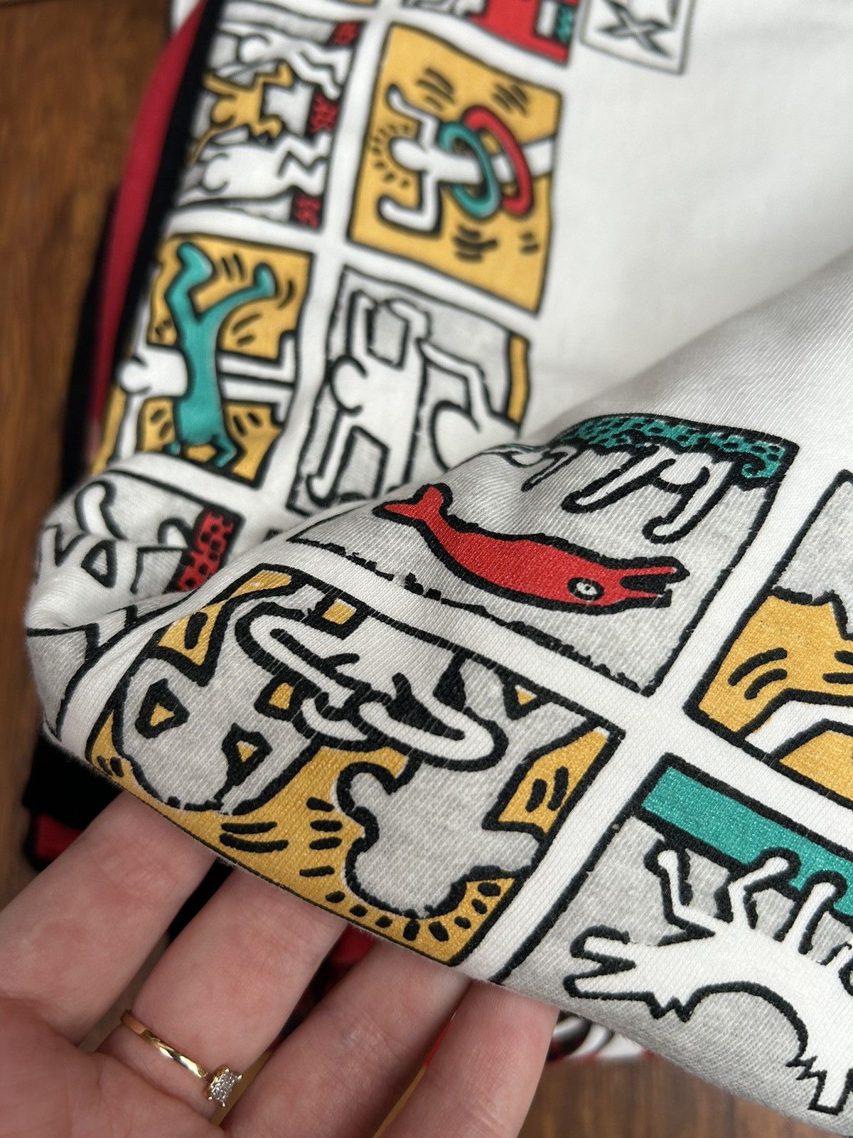 Keith Haring × Vintage Vintage 90’s Keith Haring T-shirt Single Stitch Size US L / EU 52-54 / 3 - 12 Thumbnail
