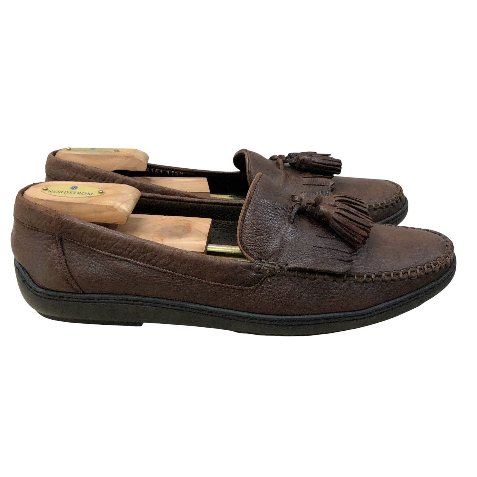 Bragano Bragano Loafers 11.5M Brown Leather Tassel Kiltie Moccasin Size US 11.5 / EU 44-45 - 2 Thumbnail