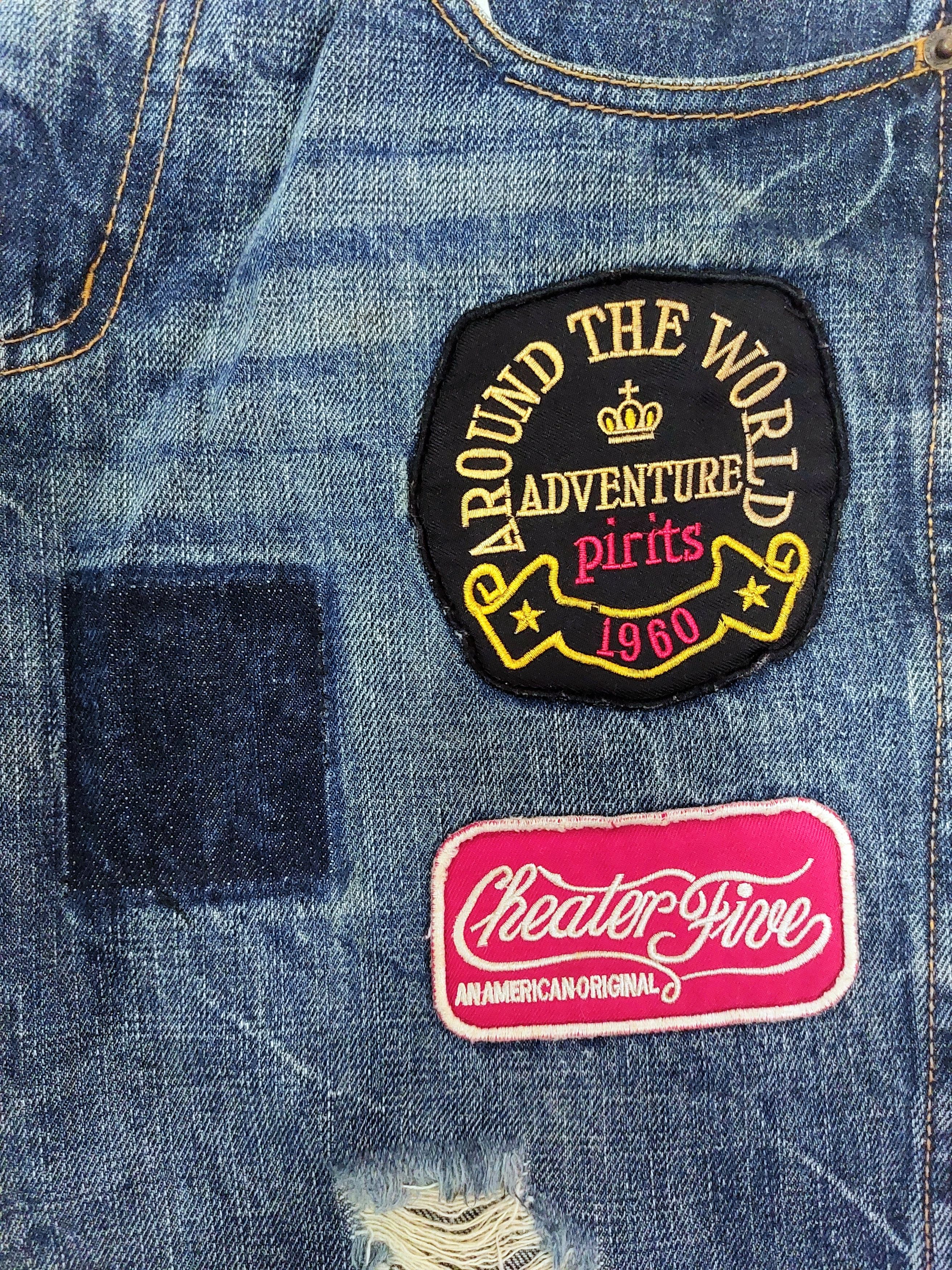 If Six Was Nine × Vintage Candy Robot Patch Bikers Logo Denim Size US 31 - 21 Thumbnail