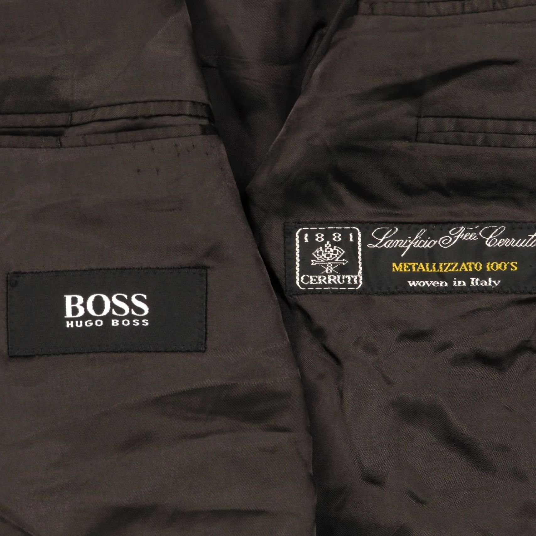 Hugo Boss VINTAGE Hugo Boss Blazer 44L Charcoal Six Button Double Breasted Coat Men Wool Solid Notch Lapel Regular Jacket Regular Mens Size 44R - 2 Thumbnail