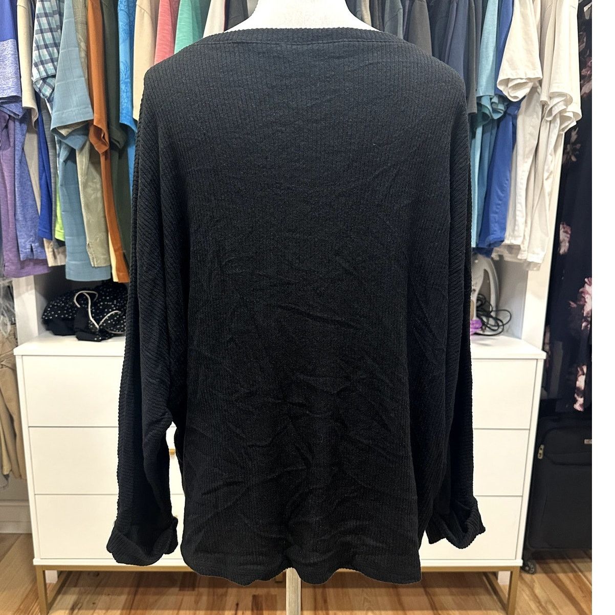 Other Caslon Women's Plus Black Long Sleeve Ribbed Sweater 2X NWOT Size XXL / US 16-18 / IT 52-54 - 4 Thumbnail