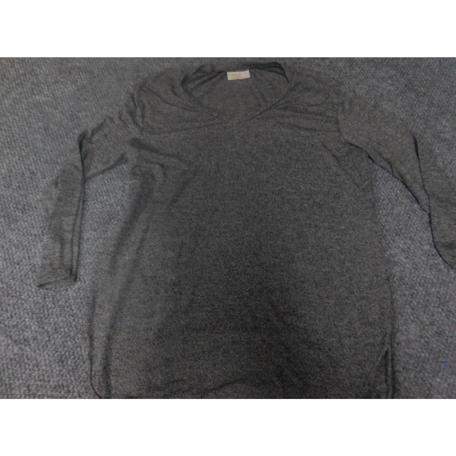Vintage Bobbie Brooks Womens Blouse XL Gray Crew Neck Long Sleeve Pullover Stretch Casual Regular Cotton Rayon Solid Basic Classic Shirt Women Size XL / US 12-14 / IT 48-50 - 2 Thumbnail
