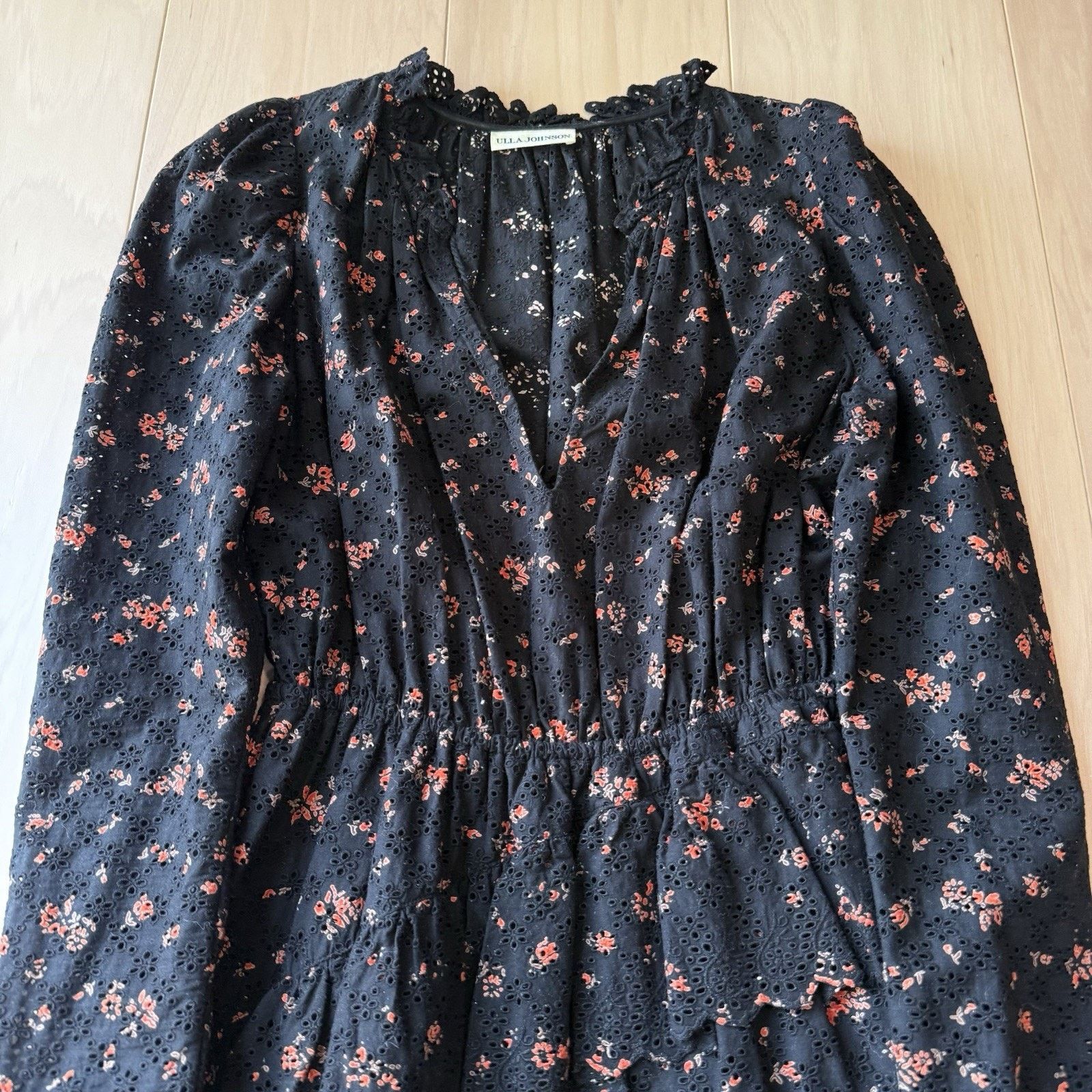 Ulla Johnson Ulla Johnson Josette Dress Women's 0 Black Floral Glam Boho Size XS / US 0-2 / IT 36-38 - 3 Thumbnail