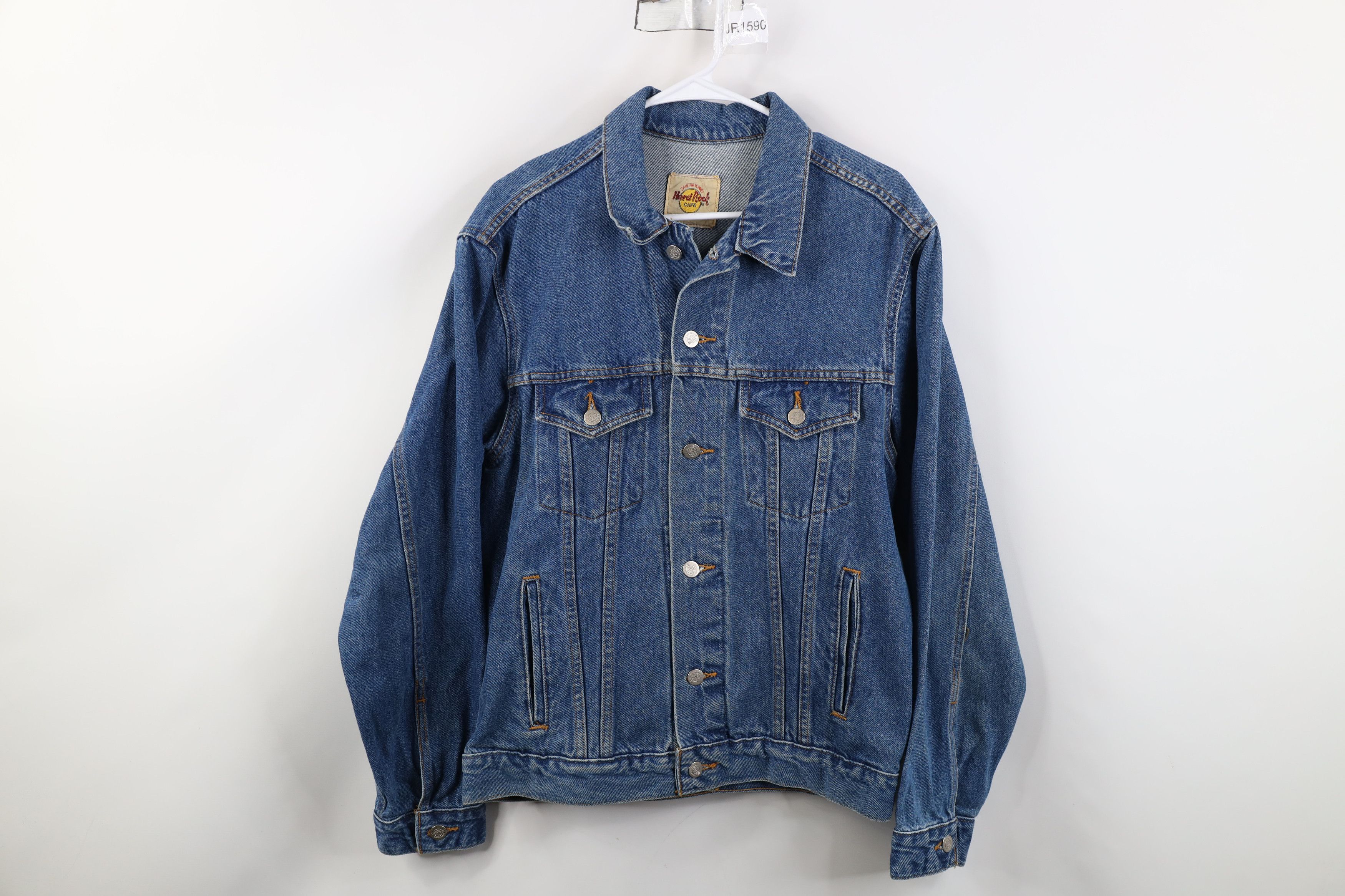 Hard Rock Cafe Vintage 90s Hard Rock Cafe The Planet Denim Trucker Jacket Size US M / EU 48-50 / 2 - 2 Thumbnail