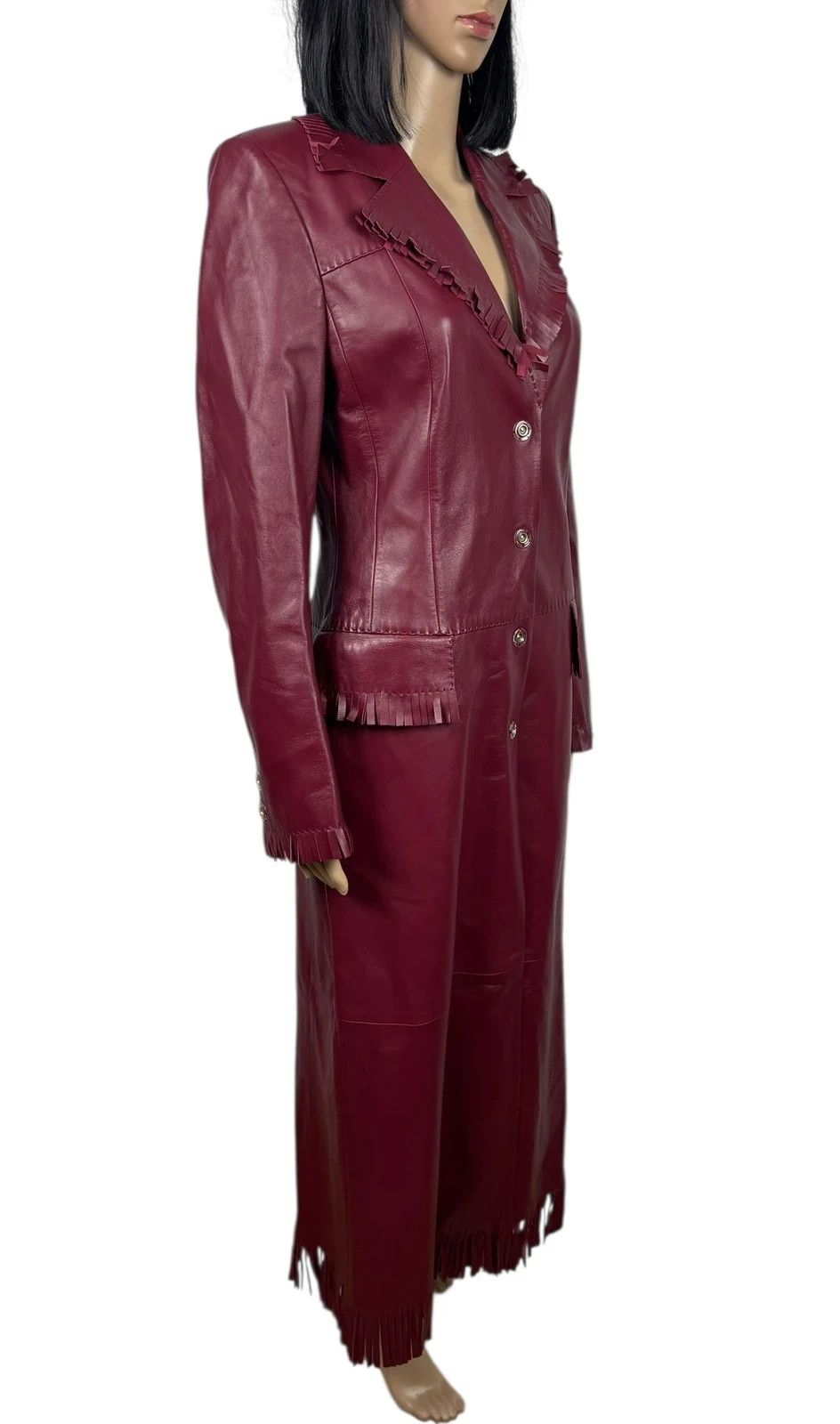 Other Upstar Exclusive Genuine Leather Long Coat Fringed D42 I48 Size L / US 10 / IT 46 - 3 Thumbnail