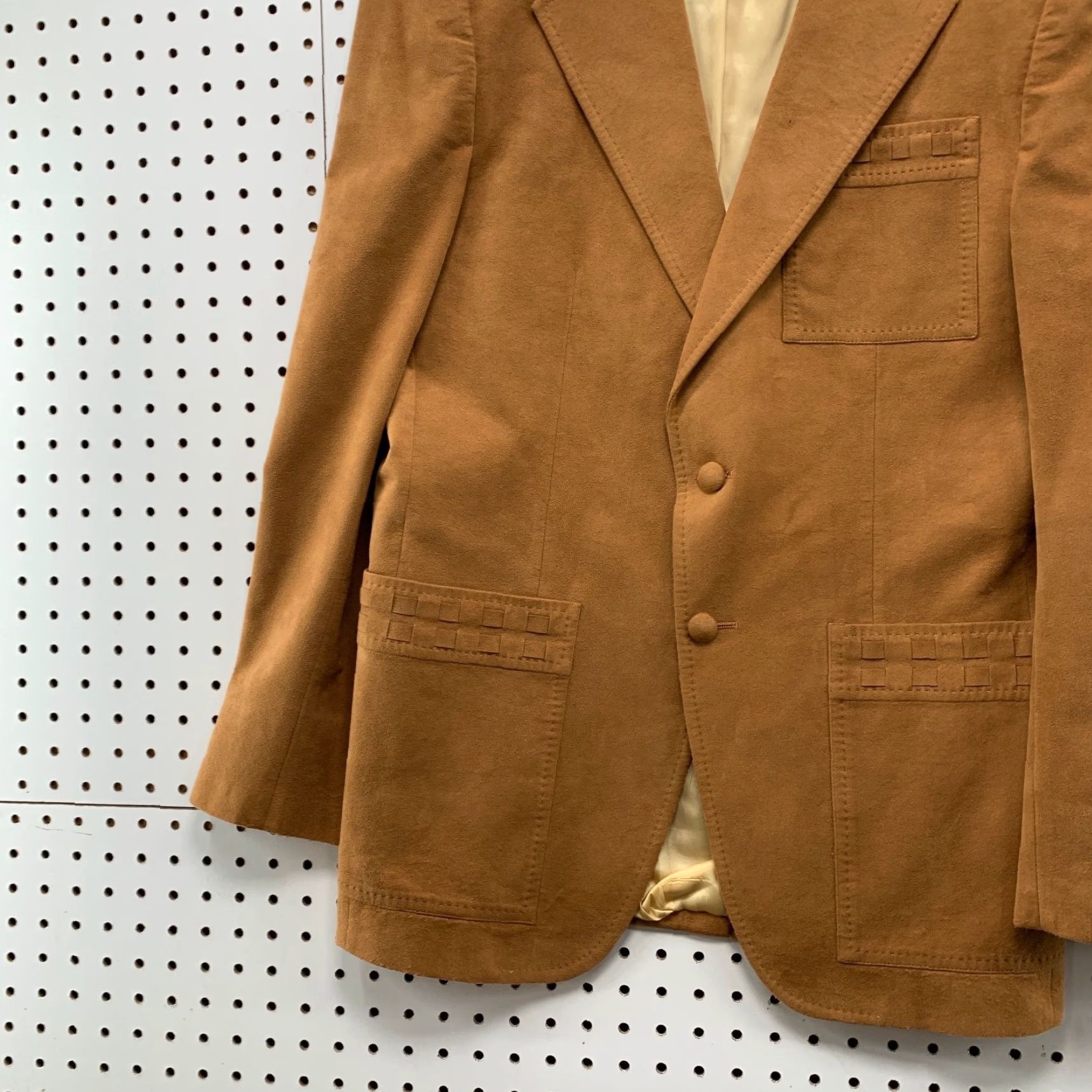 Vintage VINTAGE Lebaron Blazer Shirt Mens 40 Brown Suede Western 60s Jacket Notch Two-Button Single-Breasted Size 40R - 7 Thumbnail
