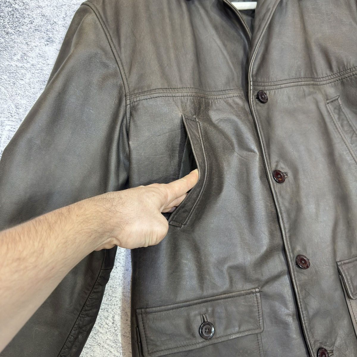Ben Sherman Ben Sherman Brown Leather Coat M size Size US M / EU 48-50 / 2 - 5 Thumbnail