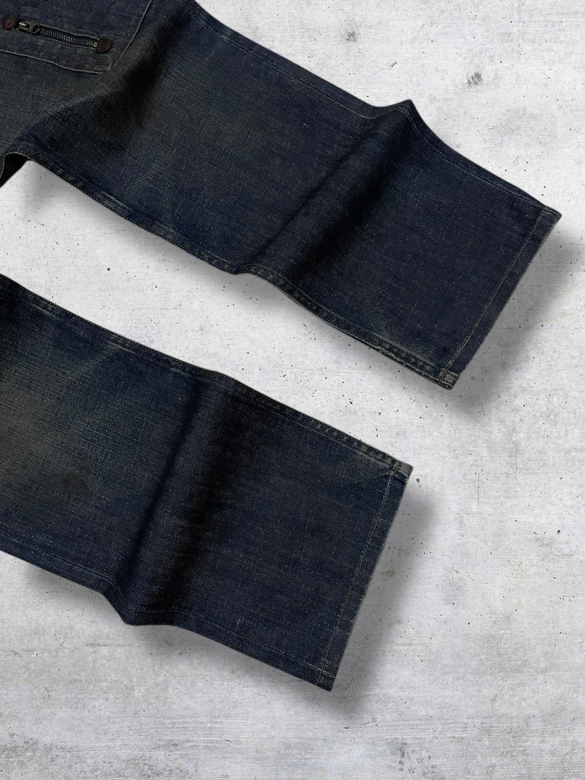 VINTAGE BACK NUMBER JAPAN DESIGNER INDIGO CARGO DENIM 90S OG