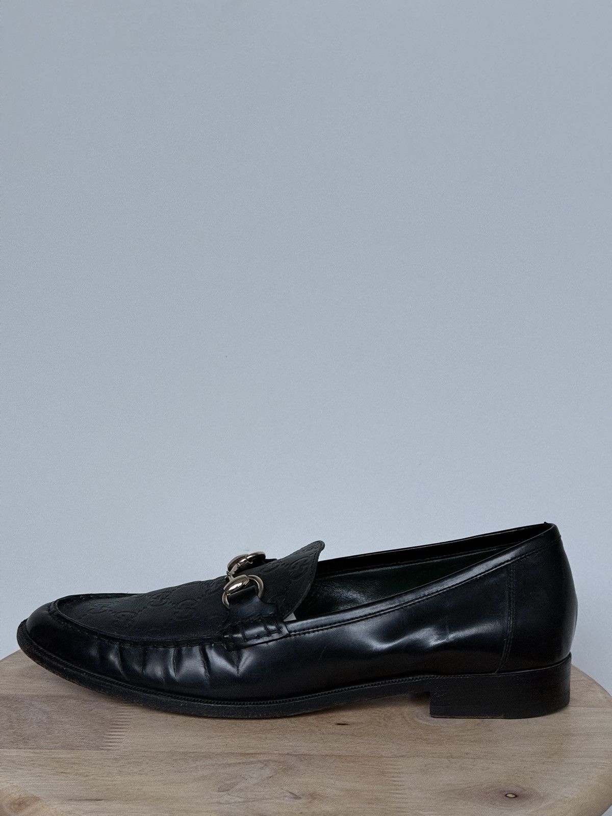 Gucci Gucci Leather Monogram GG Black Horsebit Loafers Size US 9 / EU 42 - 3 Thumbnail