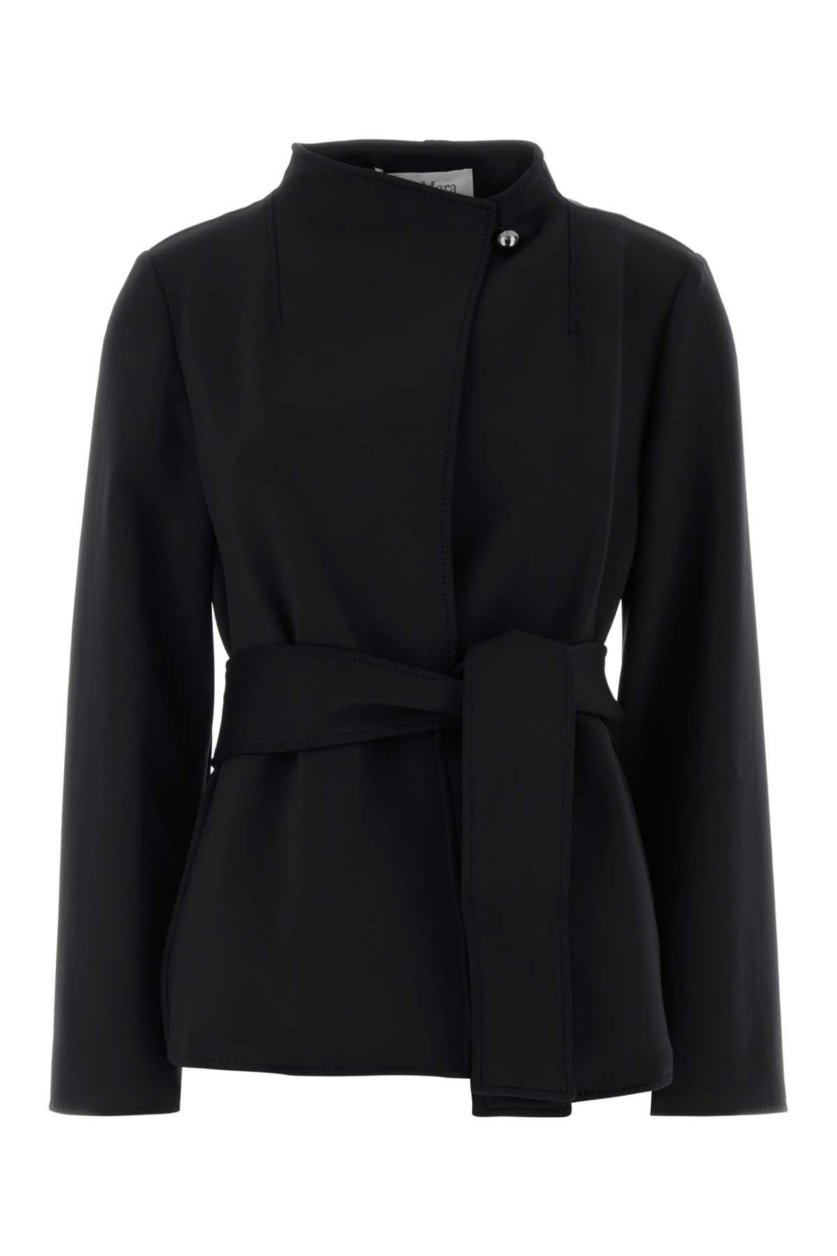 Max Mara Black Stretch Nylon Talamo Blazer Size XL / US 12-14 / IT 48-50 - 1 Thumbnail