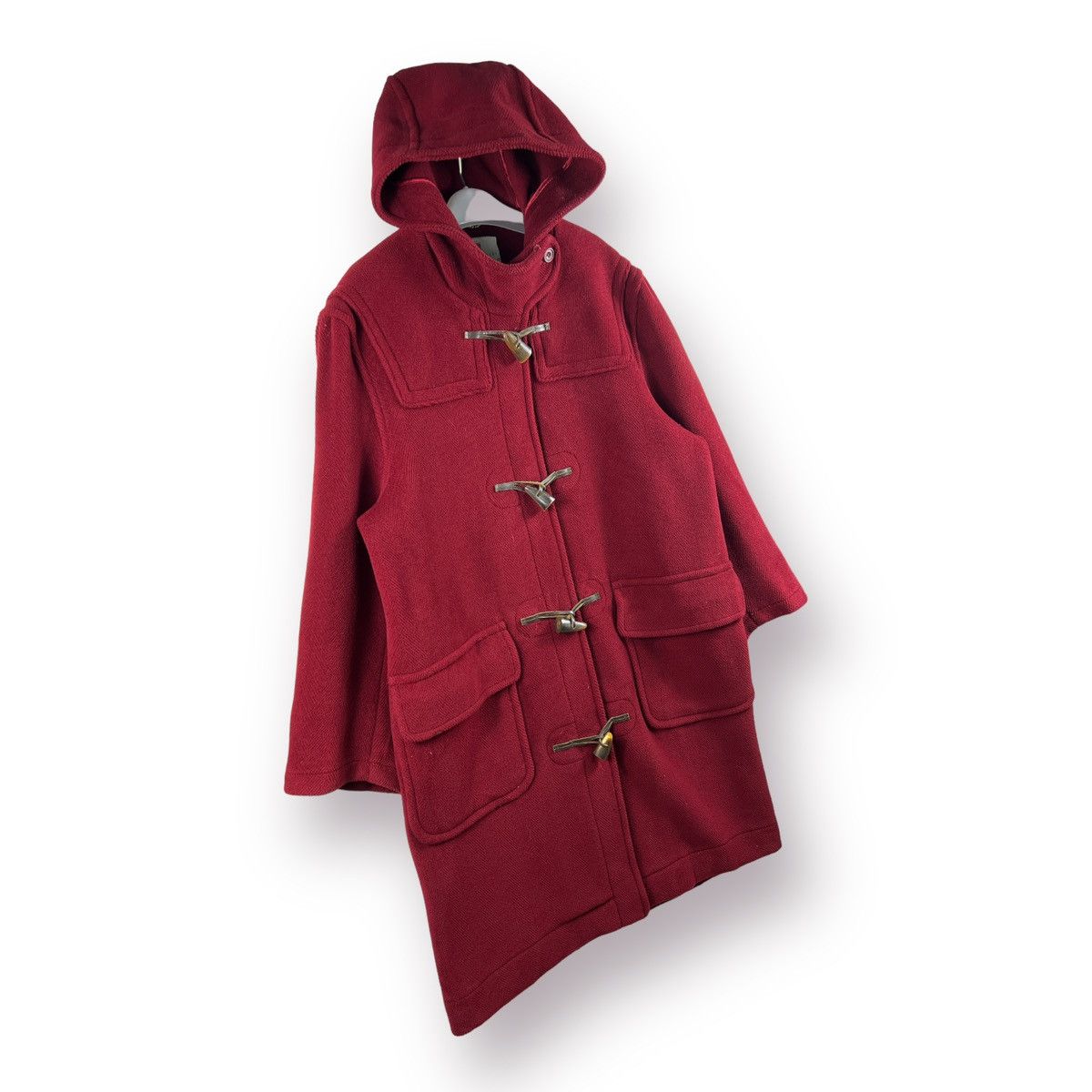 New England Outerwear 🔥 Red Herringbone Montgomery Duffle coat Size US L / EU 52-54 / 3 - 3 Thumbnail