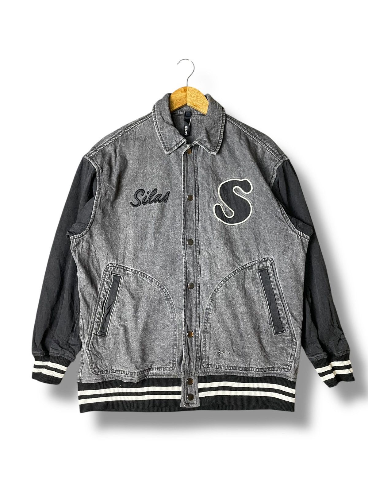 Silas × Vintage SILAS Brand Varsity Denim Jeans Jacket (131) Size US M / EU 48-50 / 2 - 1 Thumbnail