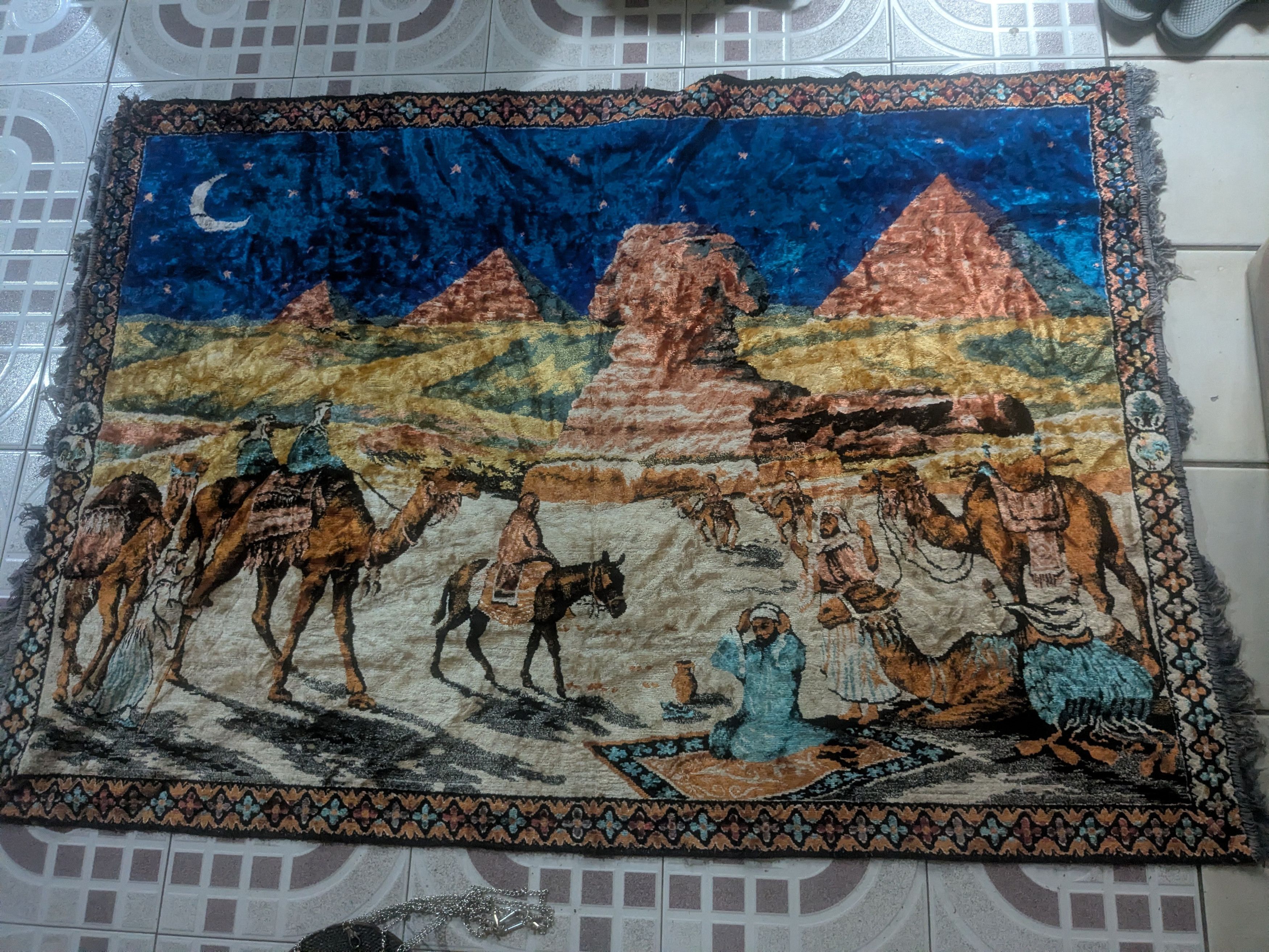 Vintage vintage wall carpet decor pyramid Egypt sphinx 70'$ Size ONE SIZE - 1 Thumbnail
