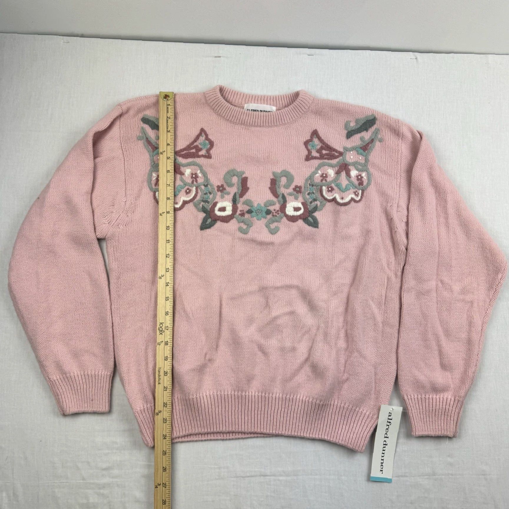 Vintage VINTAGE Alfred Dunner Sweater Women L Pink Floral Pullover Knit 90s Womens Size L / US 10 / IT 46 - 6 Thumbnail