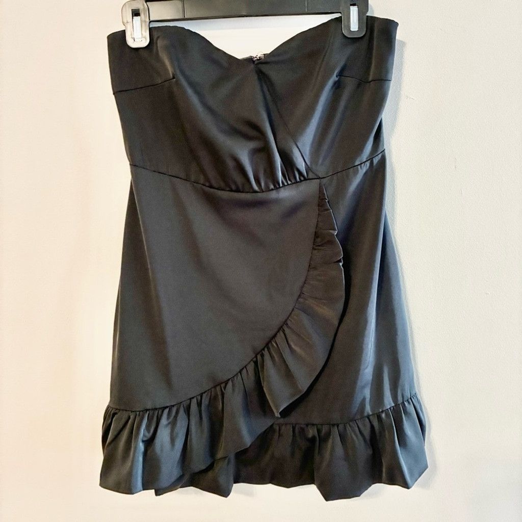 Lulus Lulus Adorable Black Ruffle Strapless Bodycon Dress- Small Size S / US 4 / IT 40 - 4 Thumbnail
