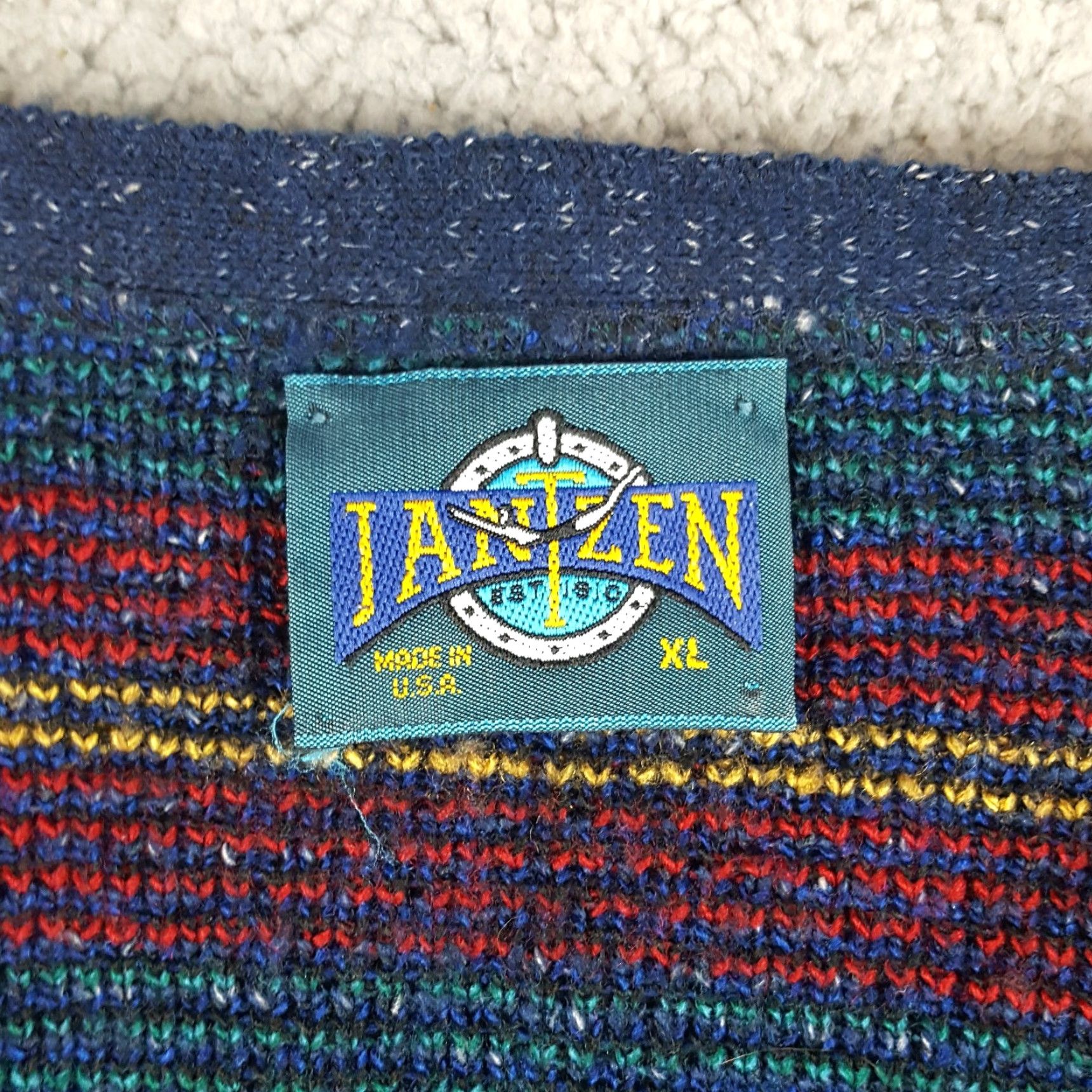 Jantzen VINTAGE Jantzen Cardigan Knit Sweater Men's XL 70s Grunge Plaid Grampa 90s Retro Fall Winter Shirt Size US XL / EU 56 / 4 - 5 Thumbnail