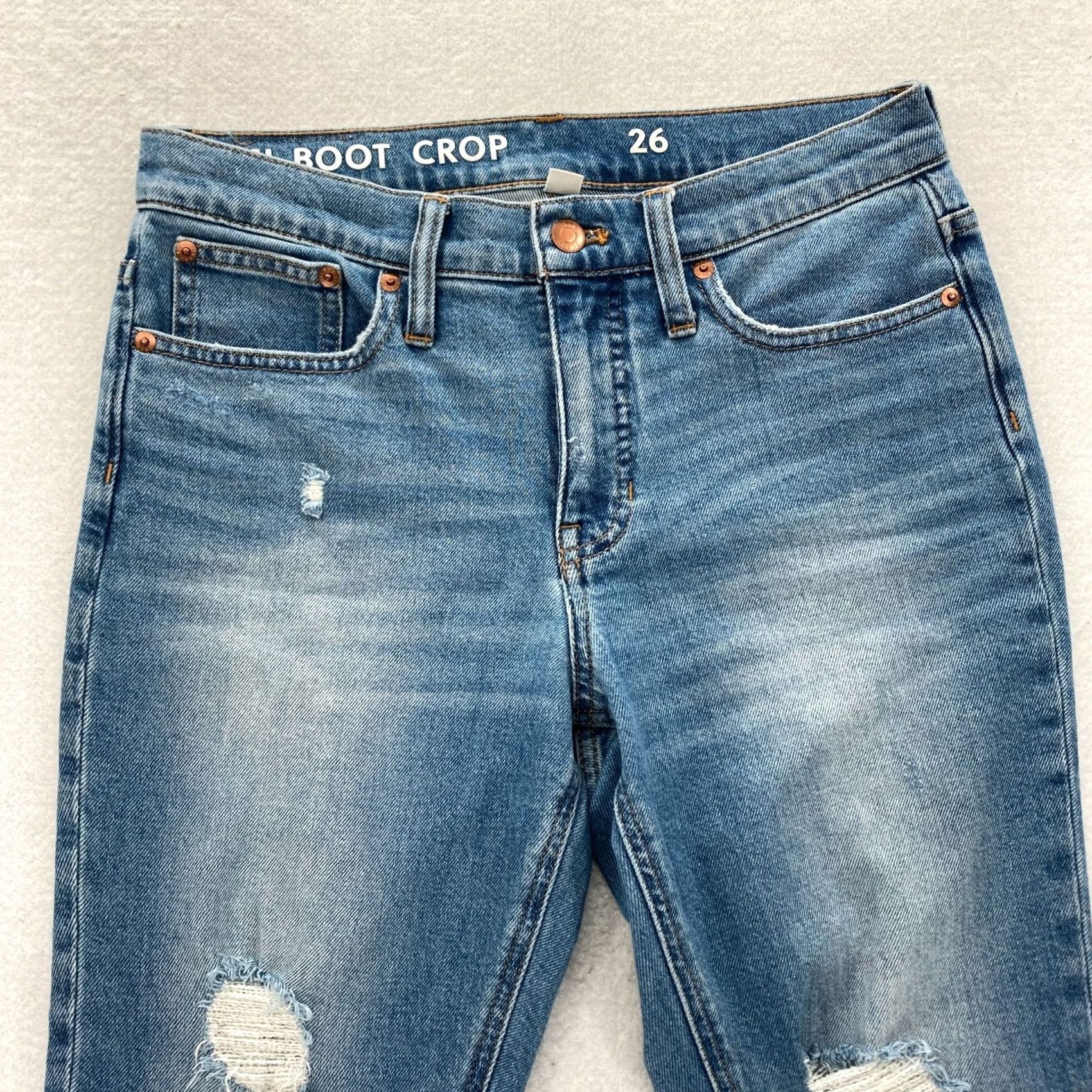 J.Crew J.CREW Jeans Women's 26 Billie Demi Boot Crop Medium Wash Blue Stretch Denim Size 26" / US 2 / IT 38 - 2 Thumbnail