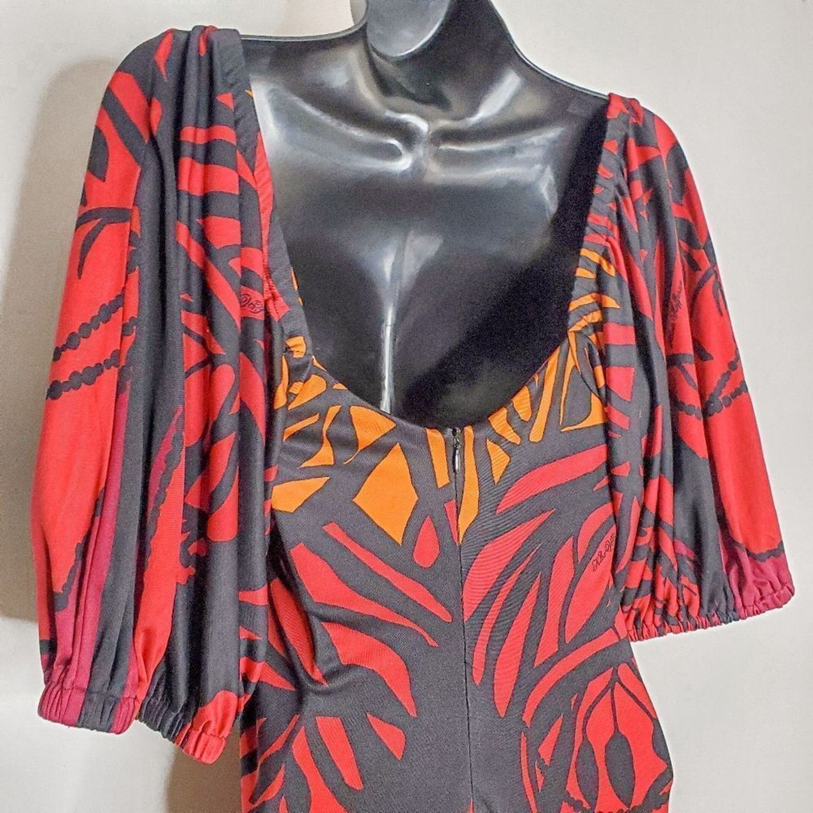 Mara Hoffman Mara Hoffman Red Black Silk Gothic Tree Print Dress Size S Size S / US 4 / IT 40 - 6 Thumbnail