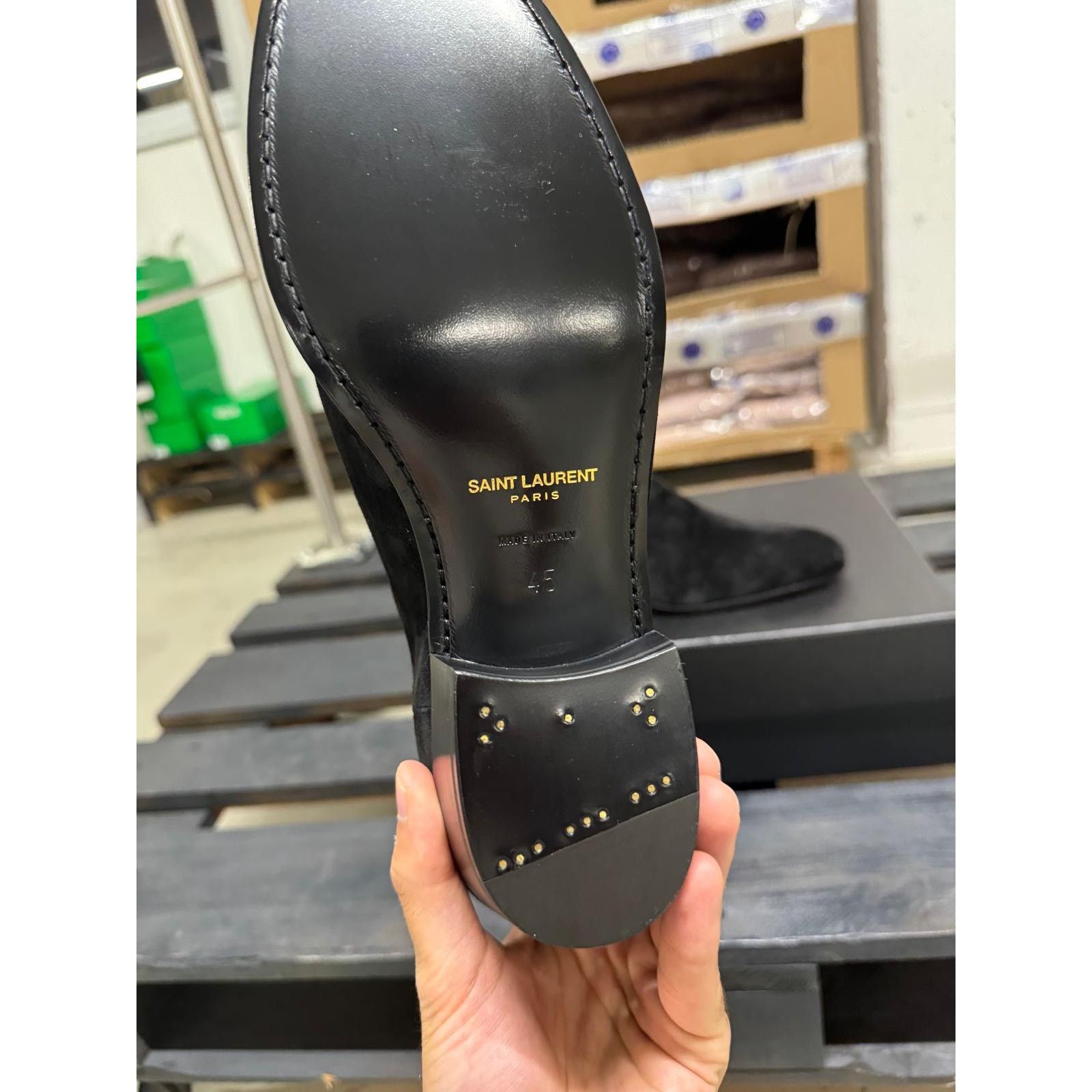 Saint Laurent Paris o1alsimx924 507708 Suede Chelsea Boots in Black Size US 12 / EU 45 - 14 Thumbnail