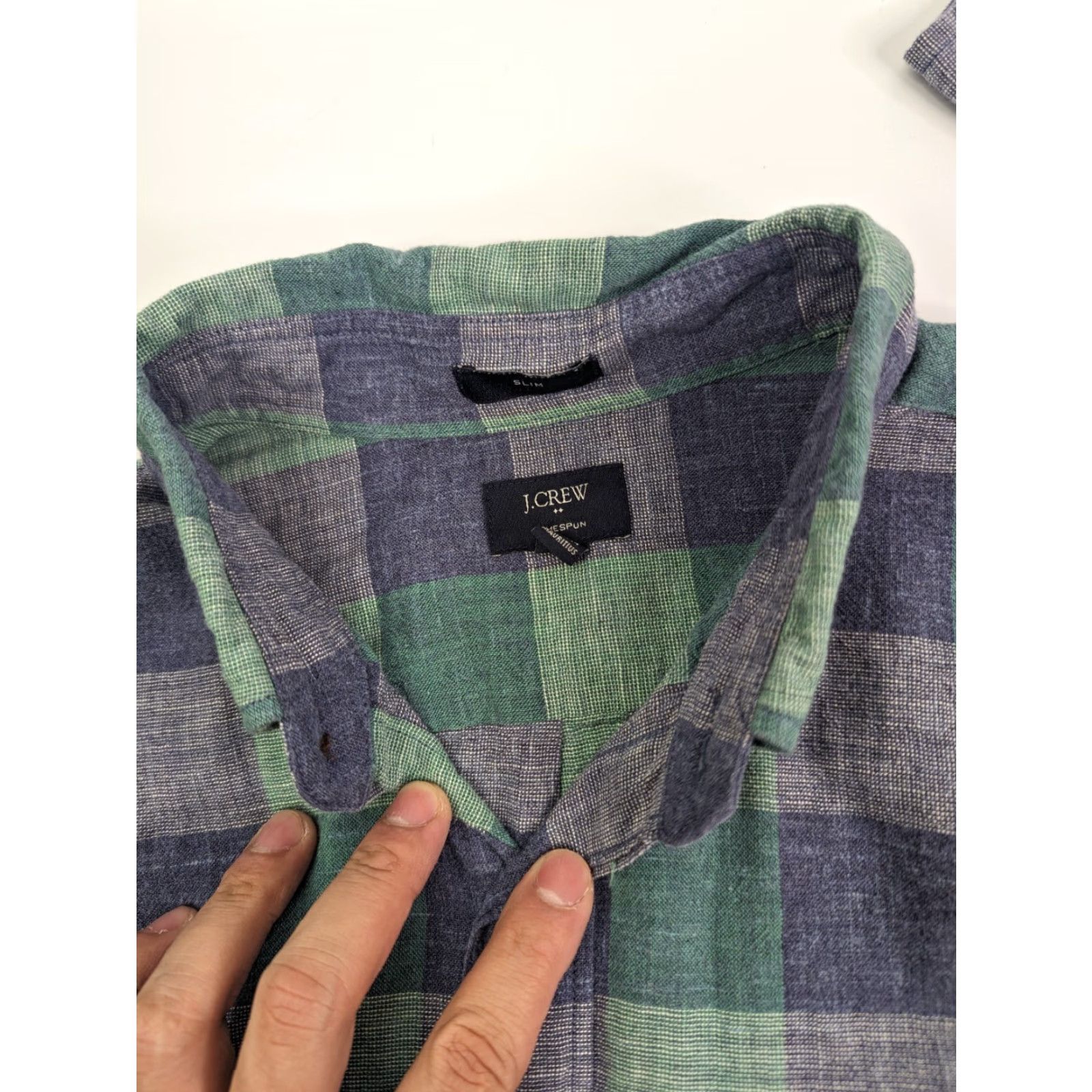 J.Crew J.Crew Button-Up Shirt Men Slim Fit Plaid Long Sleeve Blue Green Size US M / EU 48-50 / 2 - 7 Thumbnail