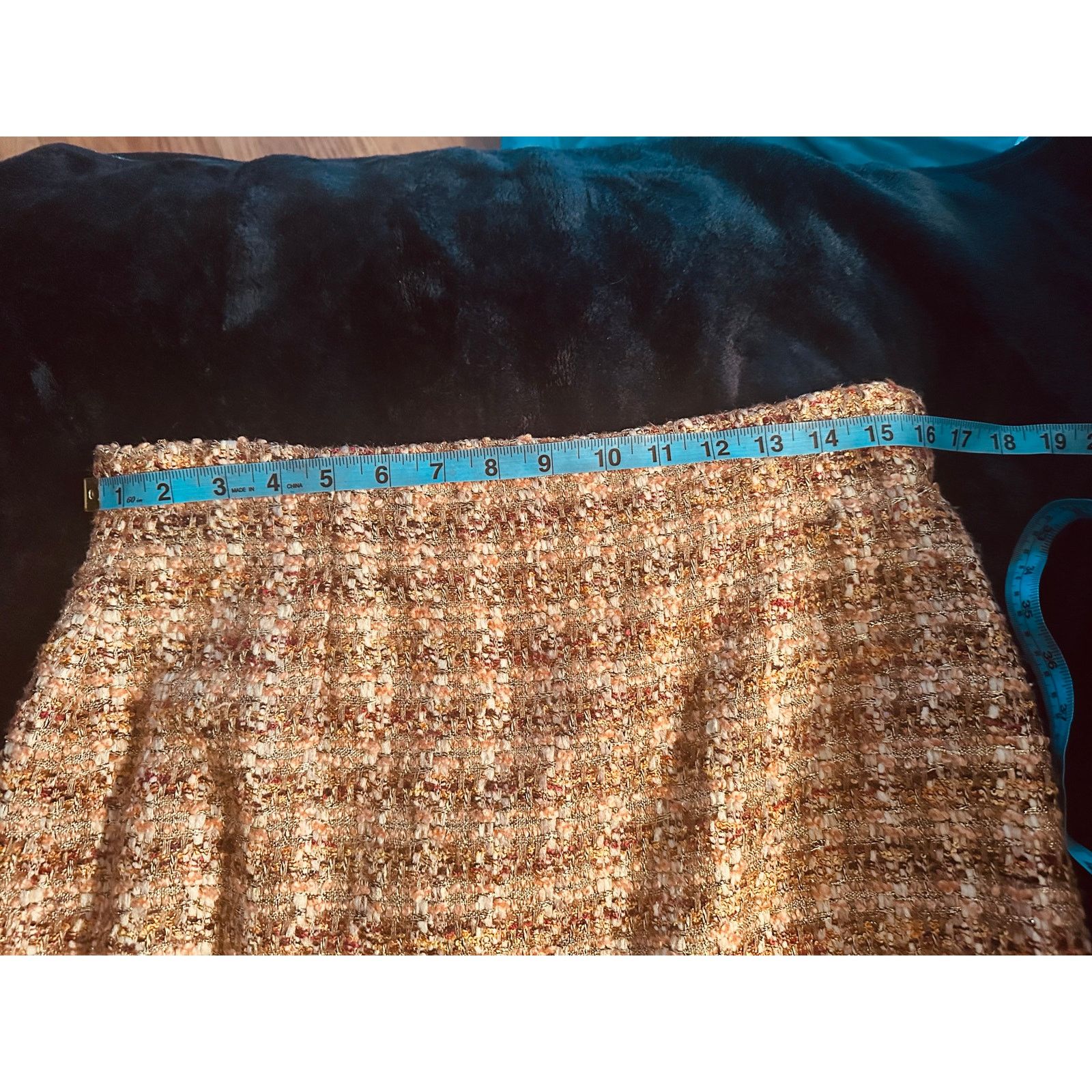 Lafayette 148 NEW LAFAYETTE 148 NUBBY TWEED SKIRT GOLD FLECKS 10 Size 32" / US 10 / IT 46 - 6 Thumbnail